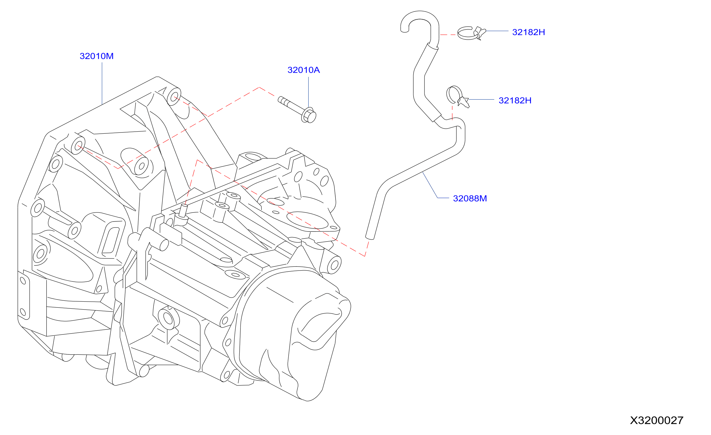 Diagram MANUAL TRANSMISSION, TRANSAXLE & FITTING for your Nissan Versa Note  