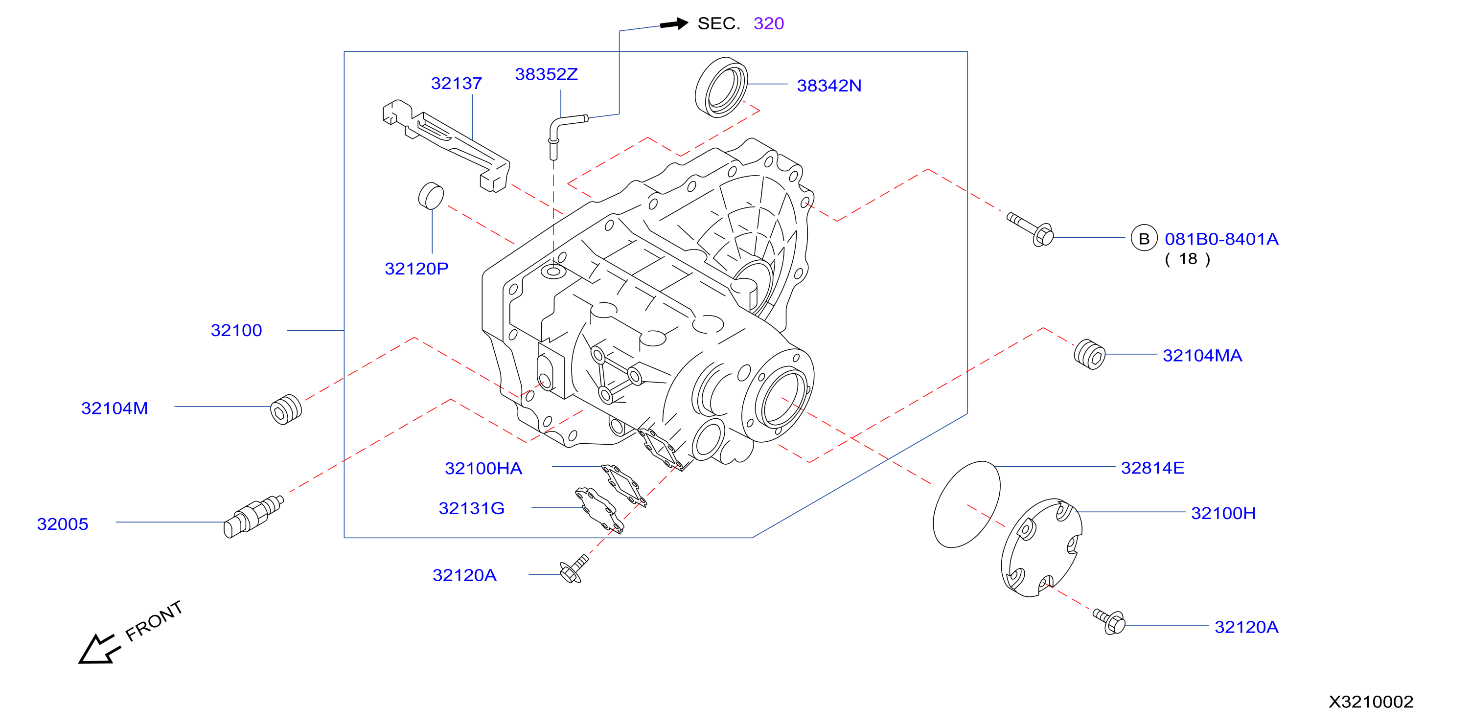 Diagram CAJA TRANSMISIÓN Y EMBRAGUE ALIVIO for your 2004 Nissan Sentra SEDAN 1.8S 1.8L MT 