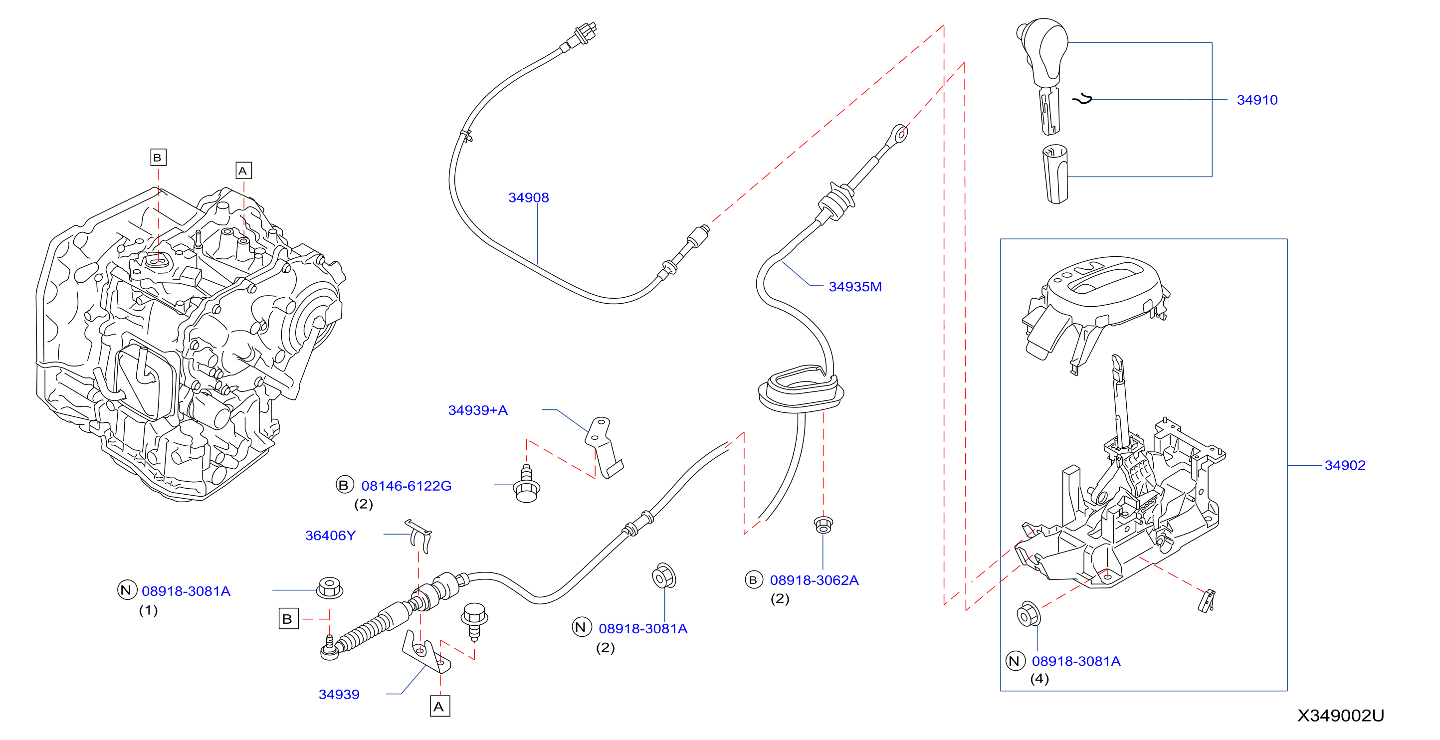 Diagram DISPOSITIVO MANDO TRANSMISIÓN AUTO. for your 2020 Nissan Rogue Sport   