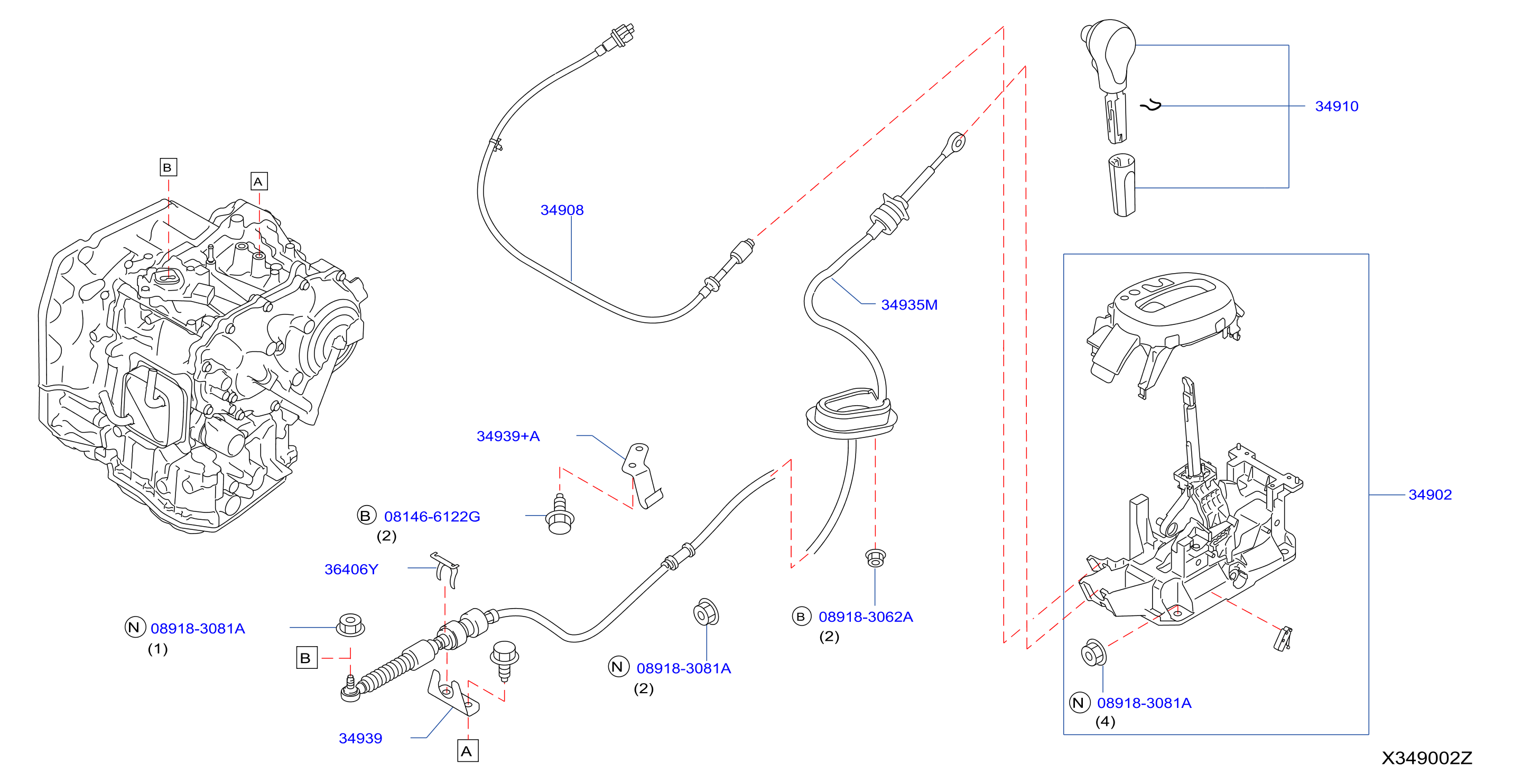 Diagram DISPOSITIVO MANDO TRANSMISIÓN AUTO. for your 2020 Nissan Rogue Sport   