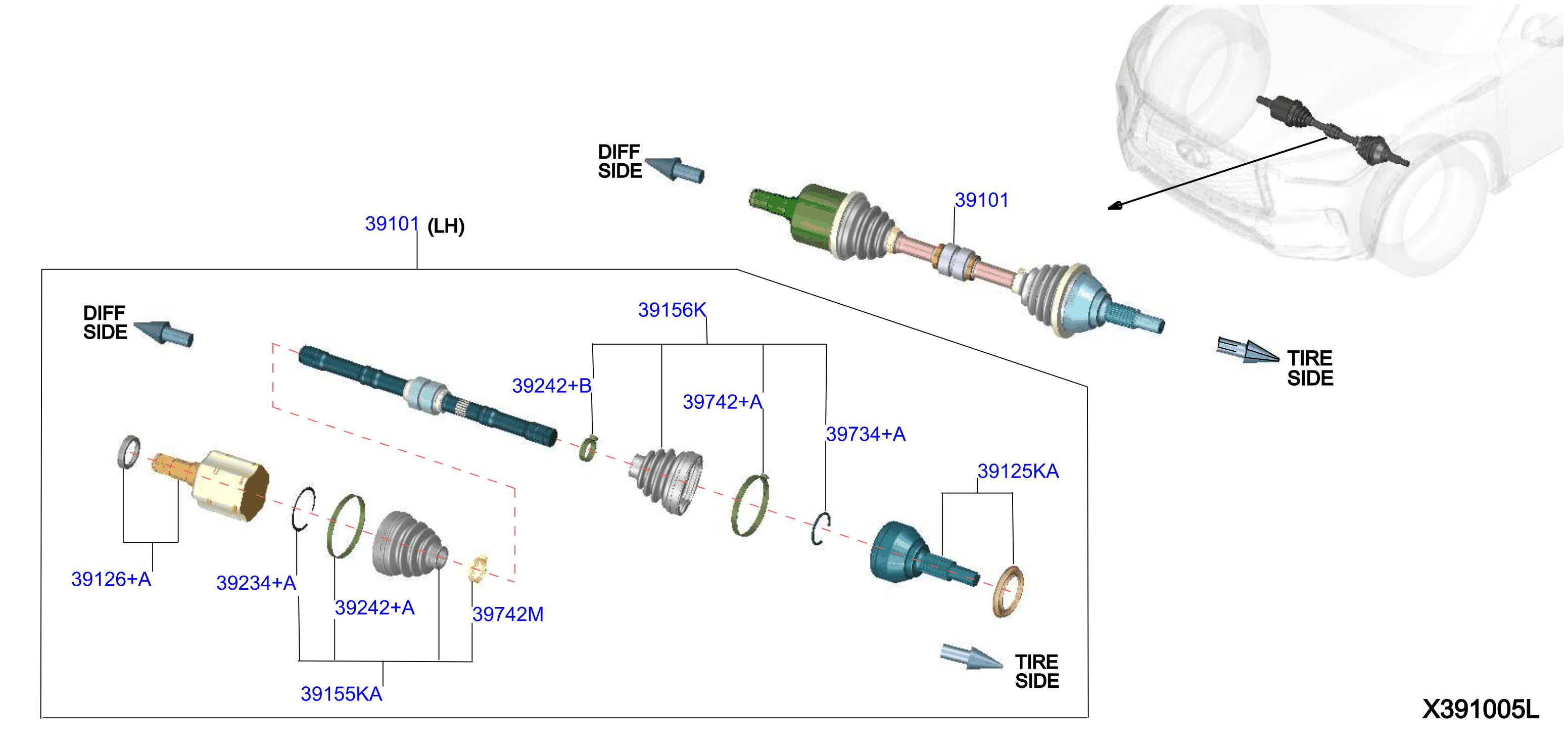Diagram ÁRBOL DE MANDO DELANTERO (TRAC DEL) for your 2011 INFINITI G25   