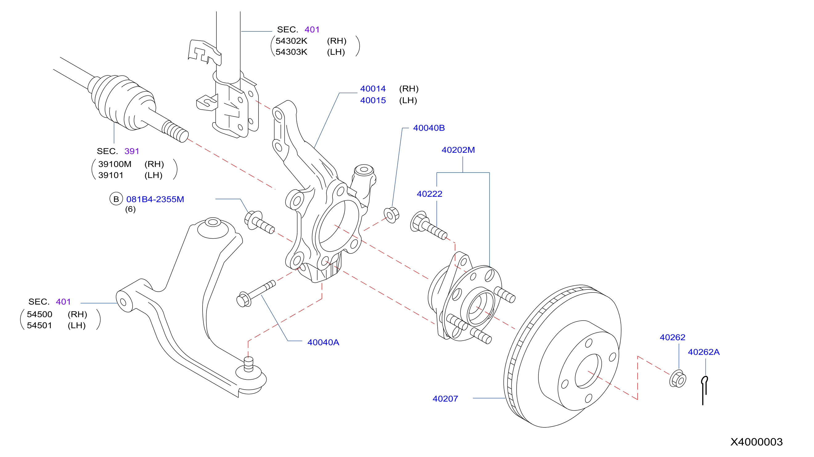 Diagram FRONT AXLE for your Nissan