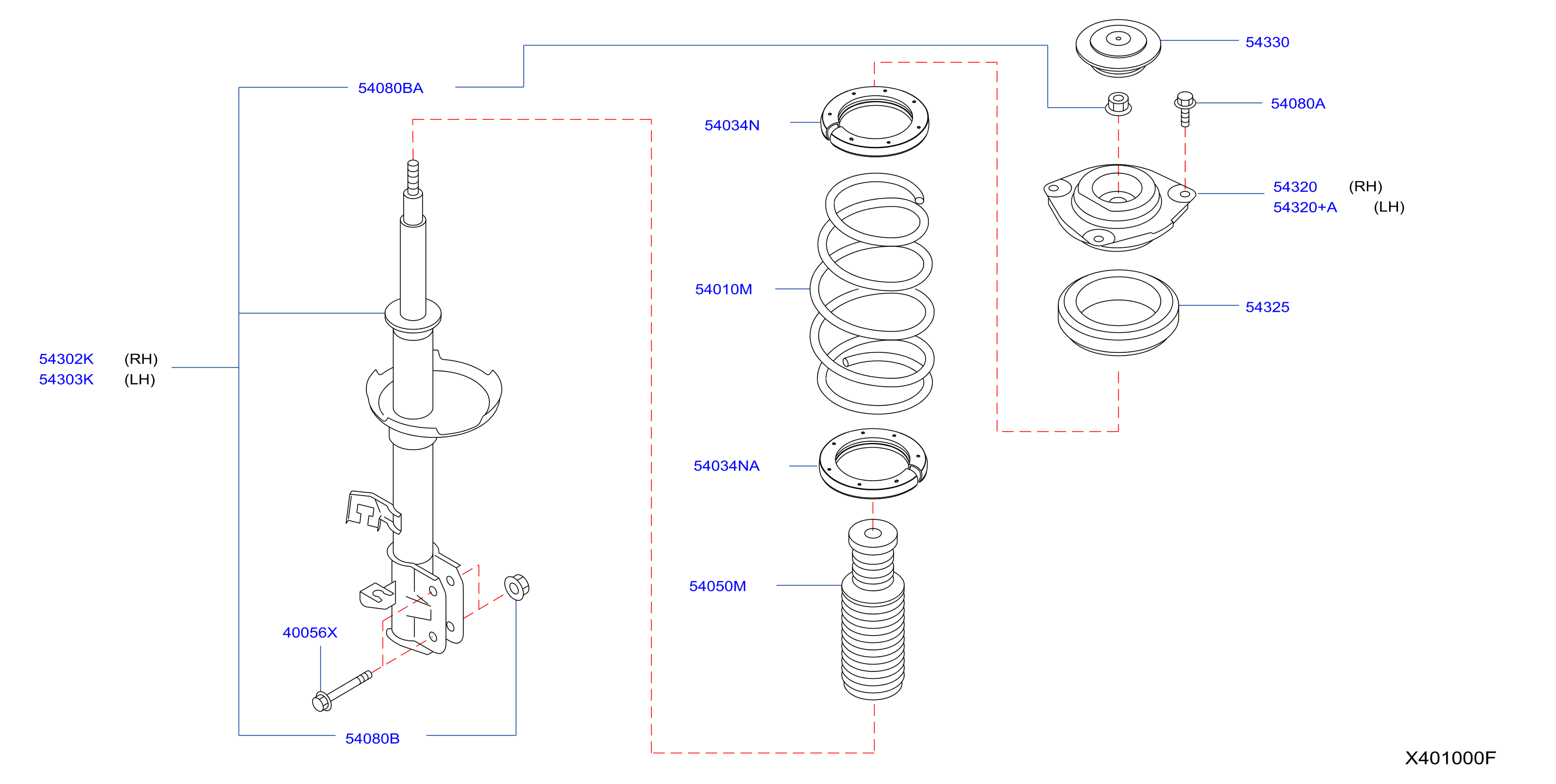 Diagram FRONT SUSPENSION for your Nissan