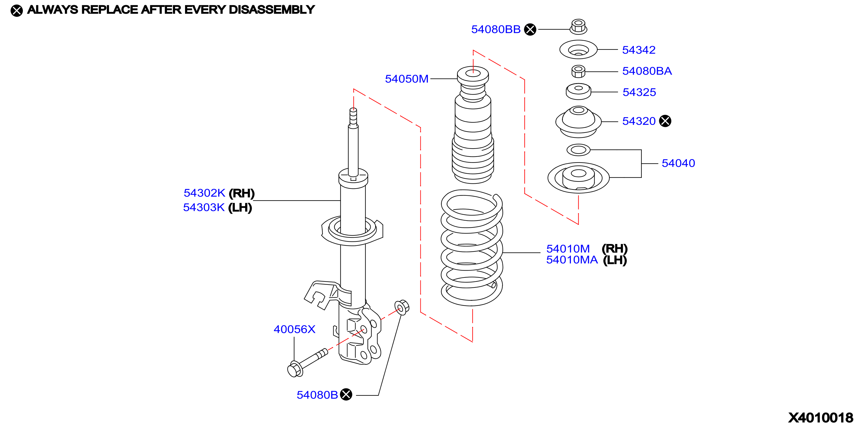 Diagram SUSPENSIÓN DELANTERA for your 2019 Nissan Z   