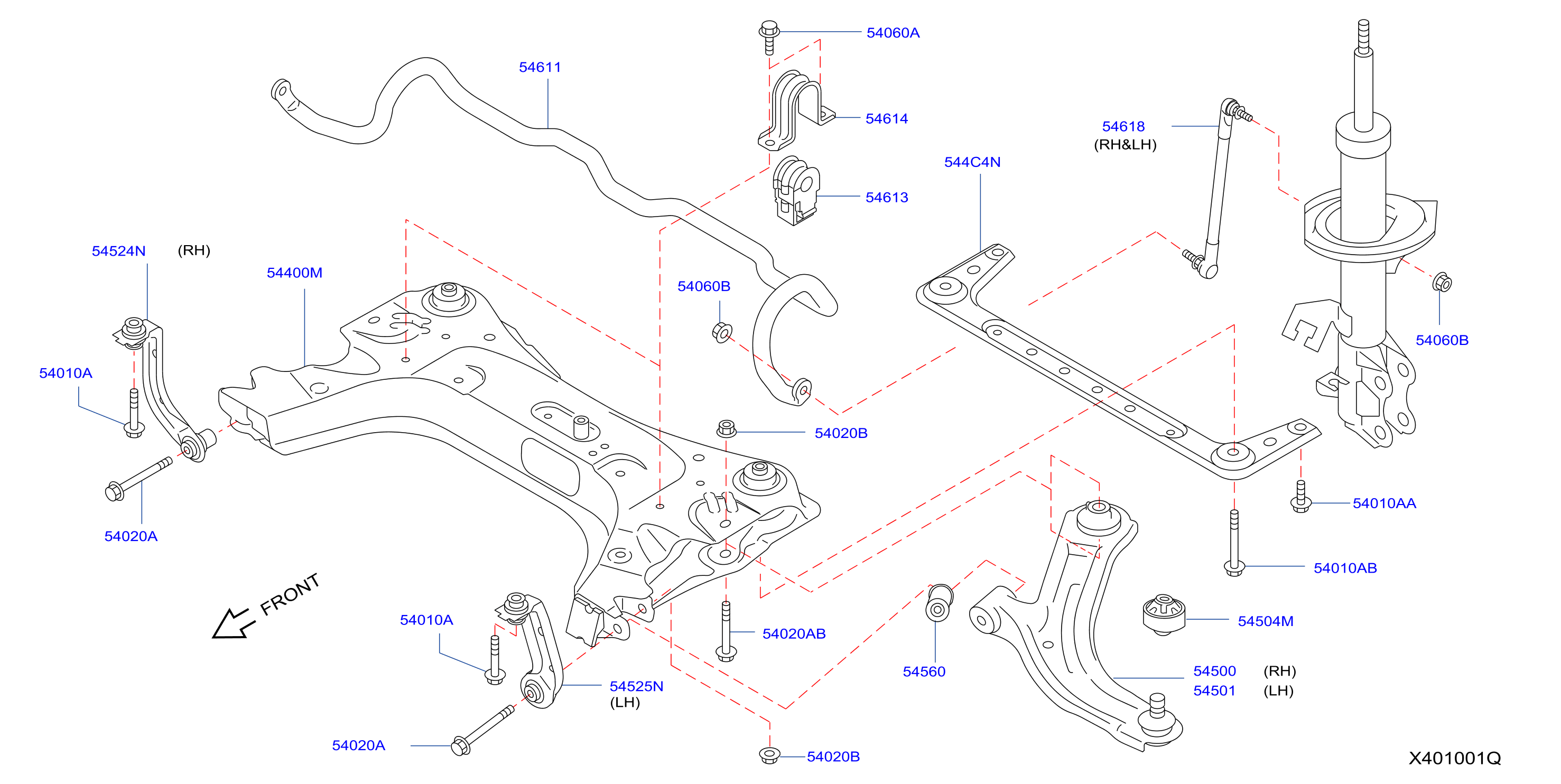 Diagram FRONT SUSPENSION for your 2017 Nissan Murano   