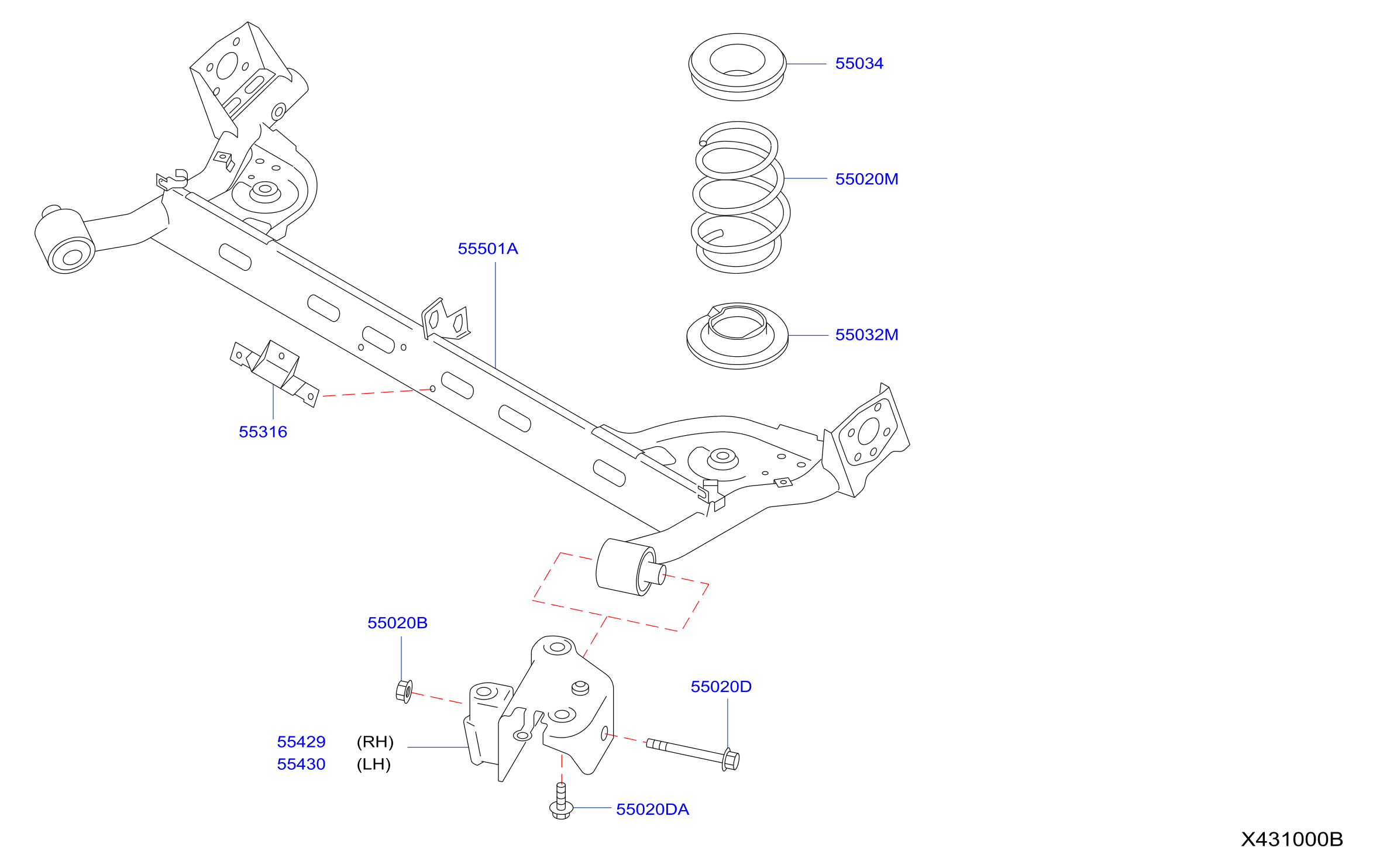 Diagram REAR SUSPENSION for your Nissan Sentra  