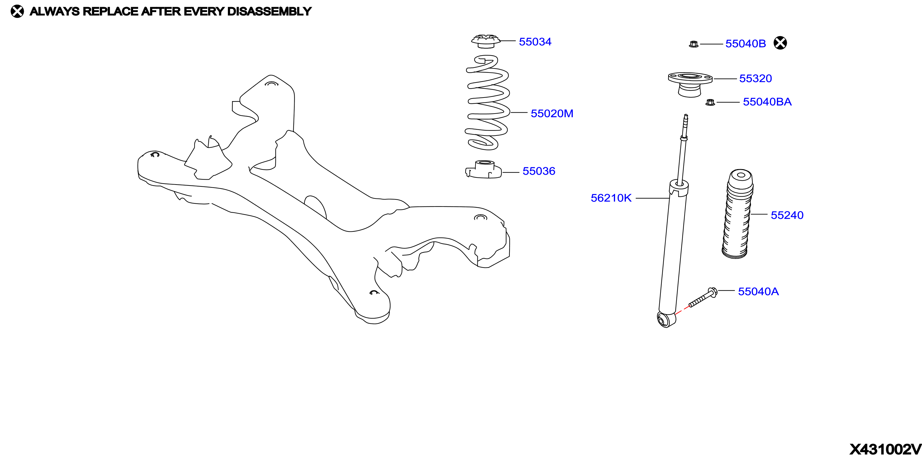 Diagram SUSPENSIÓN TRASERA for your 2013 INFINITI Q70   