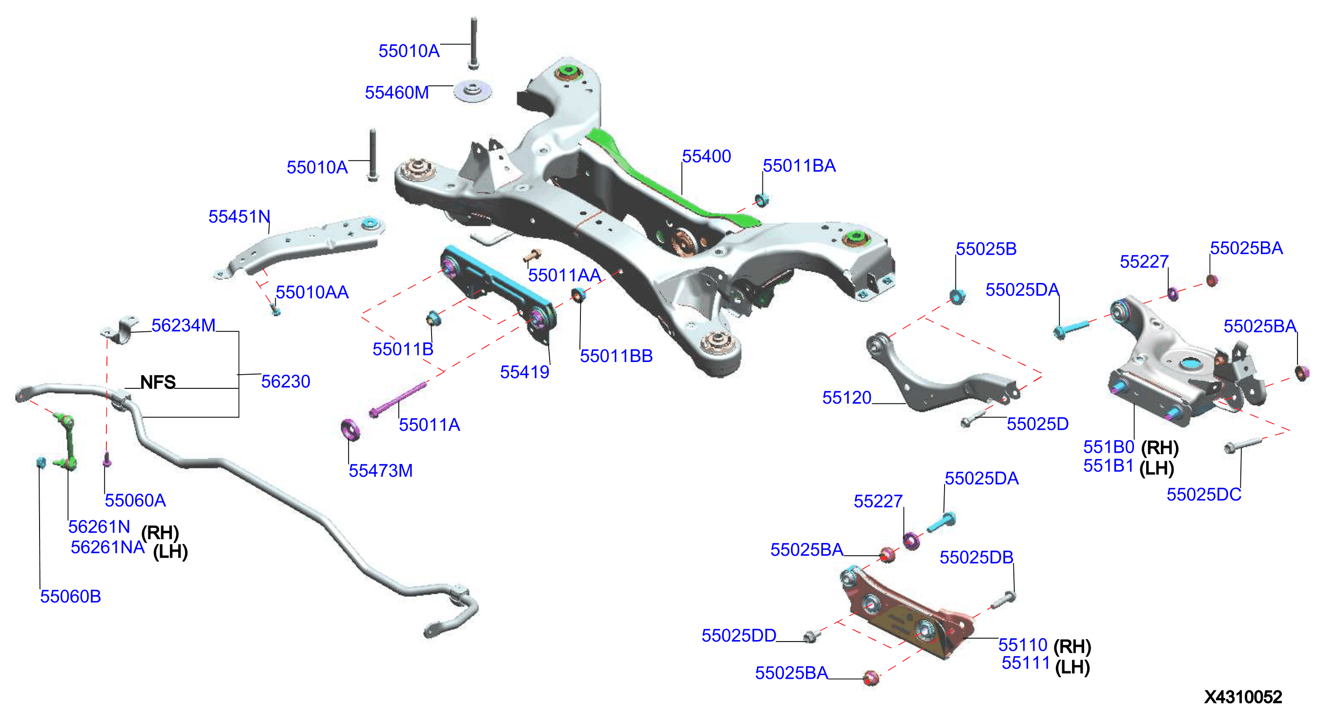 Infiniti Qx L Vc Turbo Cvt Awd Wagon Luxe Suspension Subframe