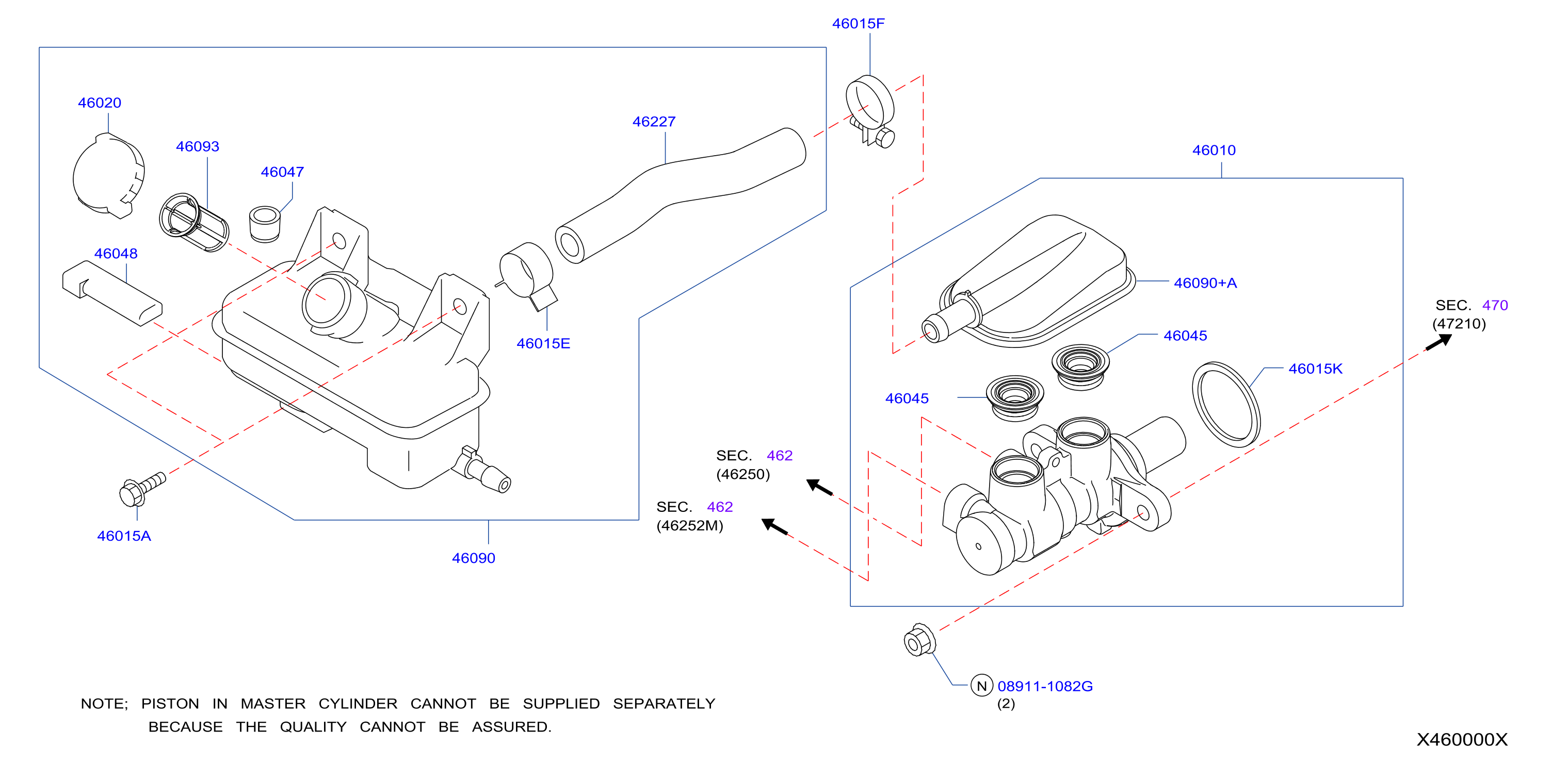 Diagram BRAKE MASTER CYLINDER for your 2021 Nissan Sentra   