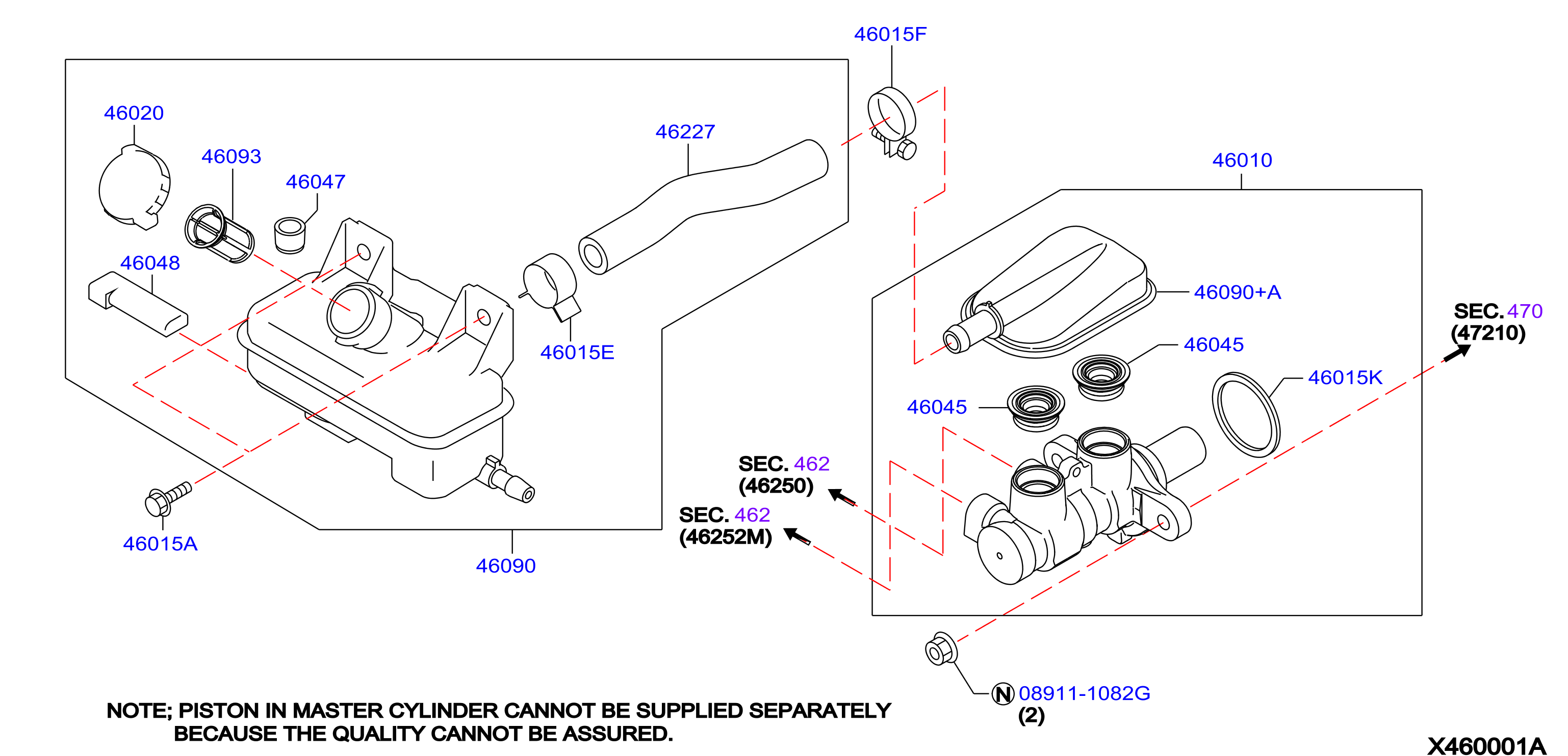 Diagram BRAKE MASTER CYLINDER for your 2021 Nissan Sentra   