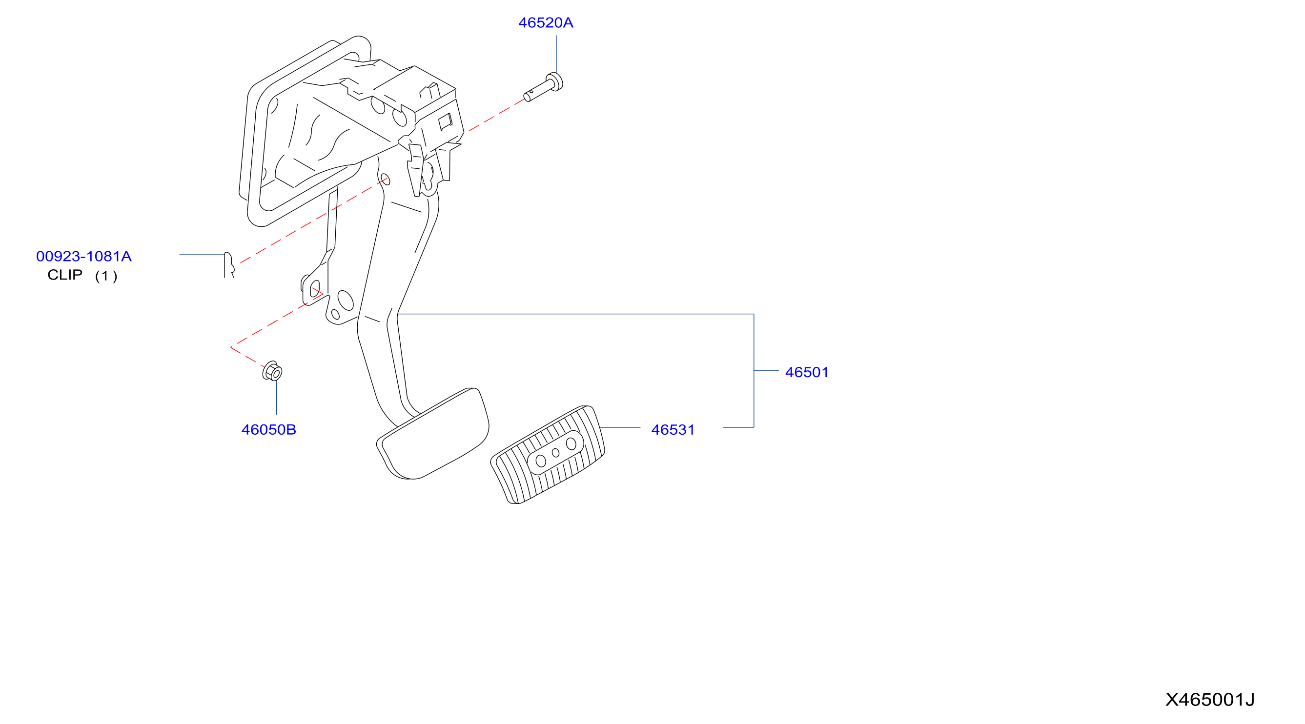 Diagram BRAKE & CLUTCH PEDAL for your 2017 Nissan NV200   