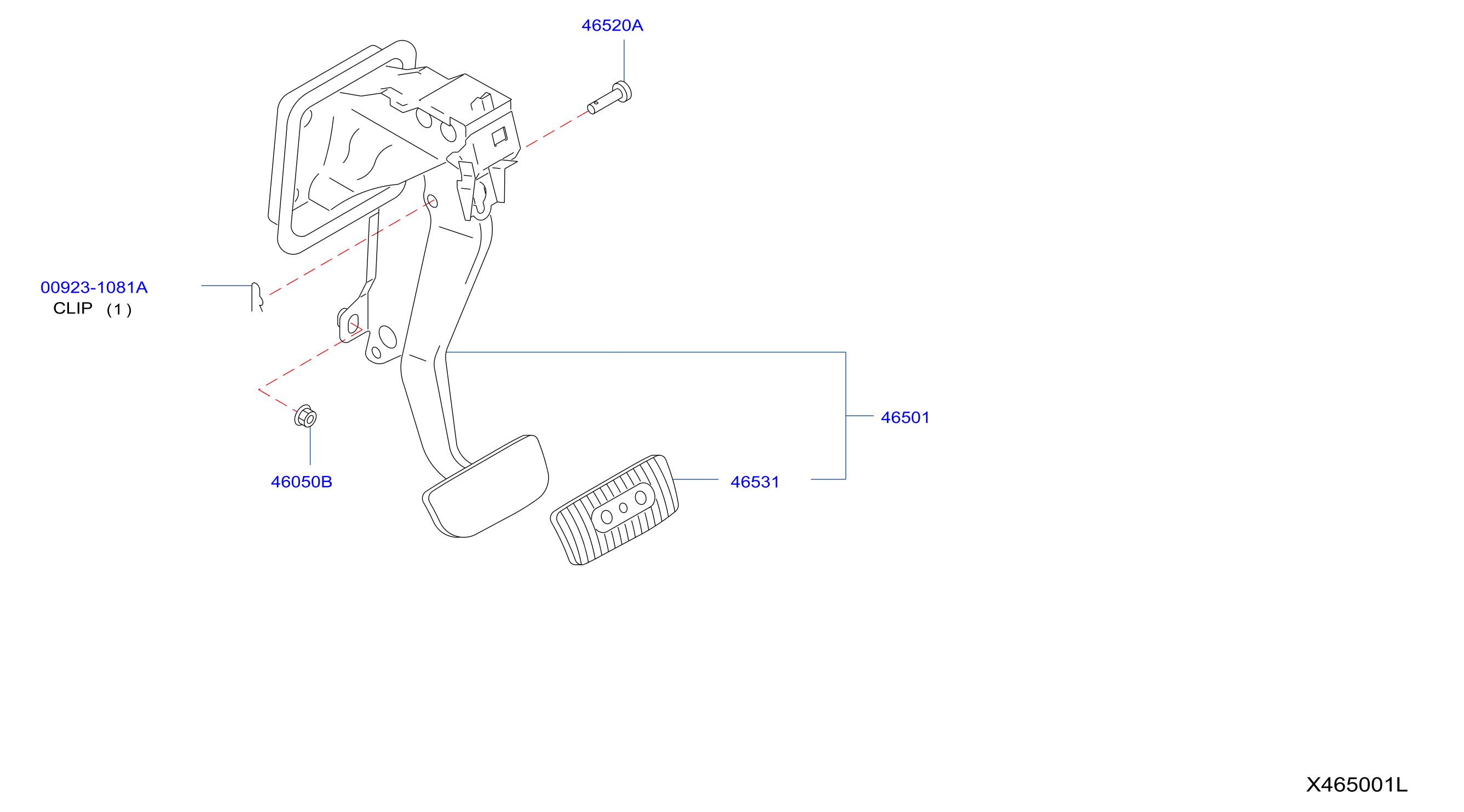 Diagram BRAKE & CLUTCH PEDAL for your 2017 Nissan NV200   