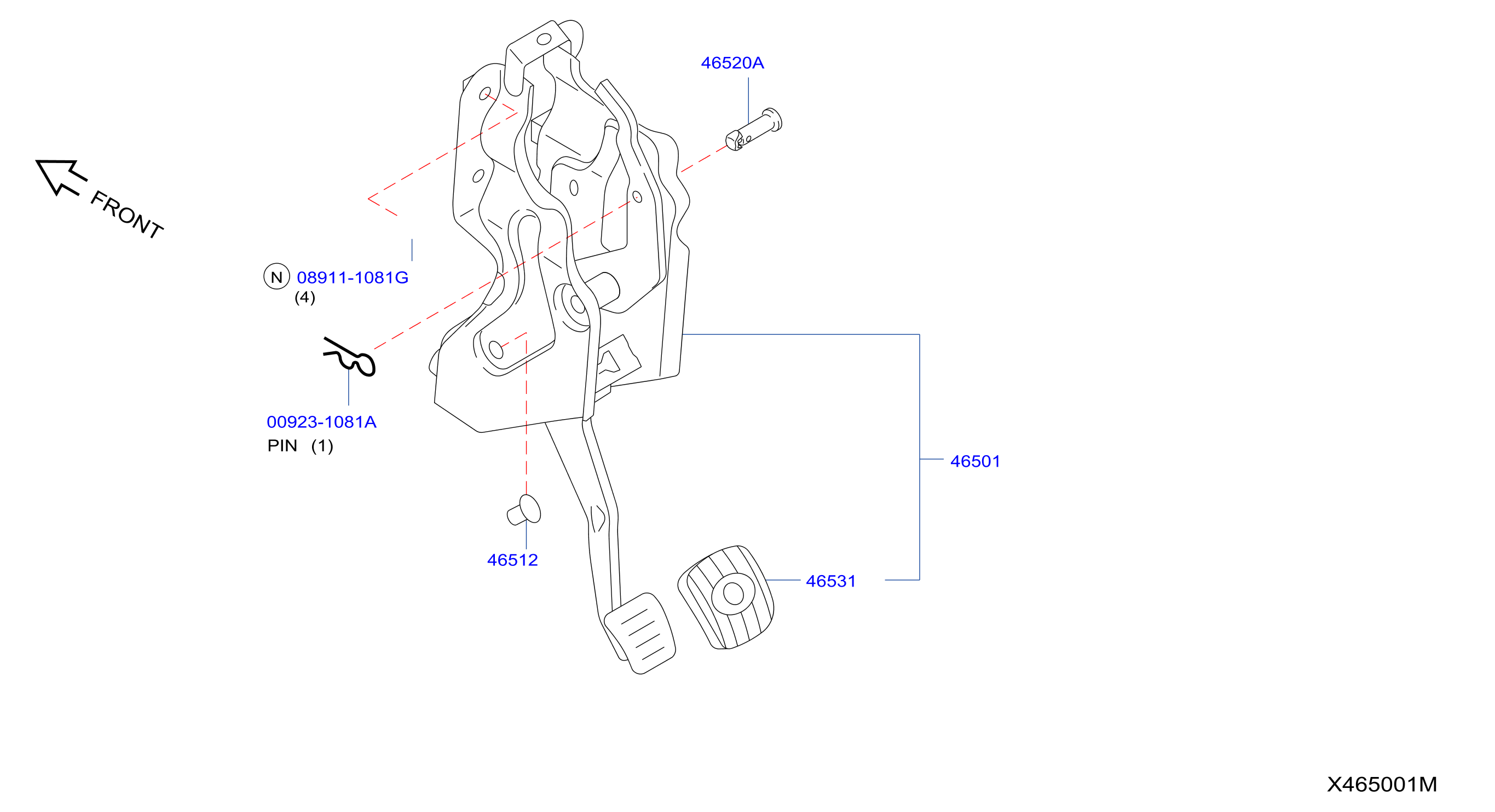 Diagram BRAKE & CLUTCH PEDAL for your 2020 Nissan NVP   