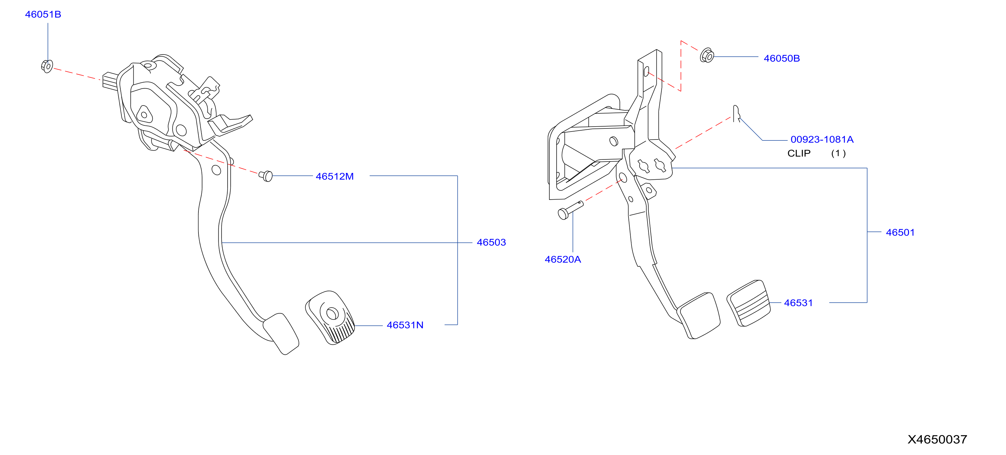 Diagram BRAKE & CLUTCH PEDAL for your Nissan Versa  