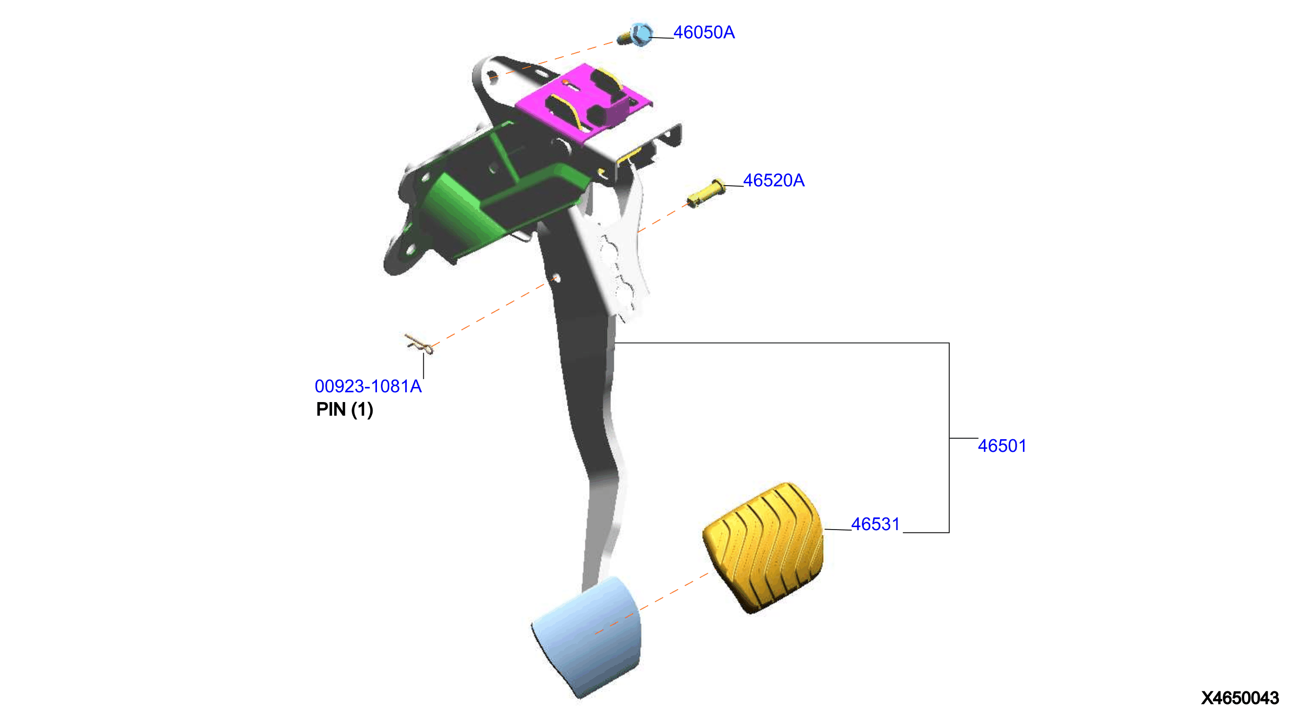 Diagram BRAKE & CLUTCH PEDAL for your 1995 INFINITI