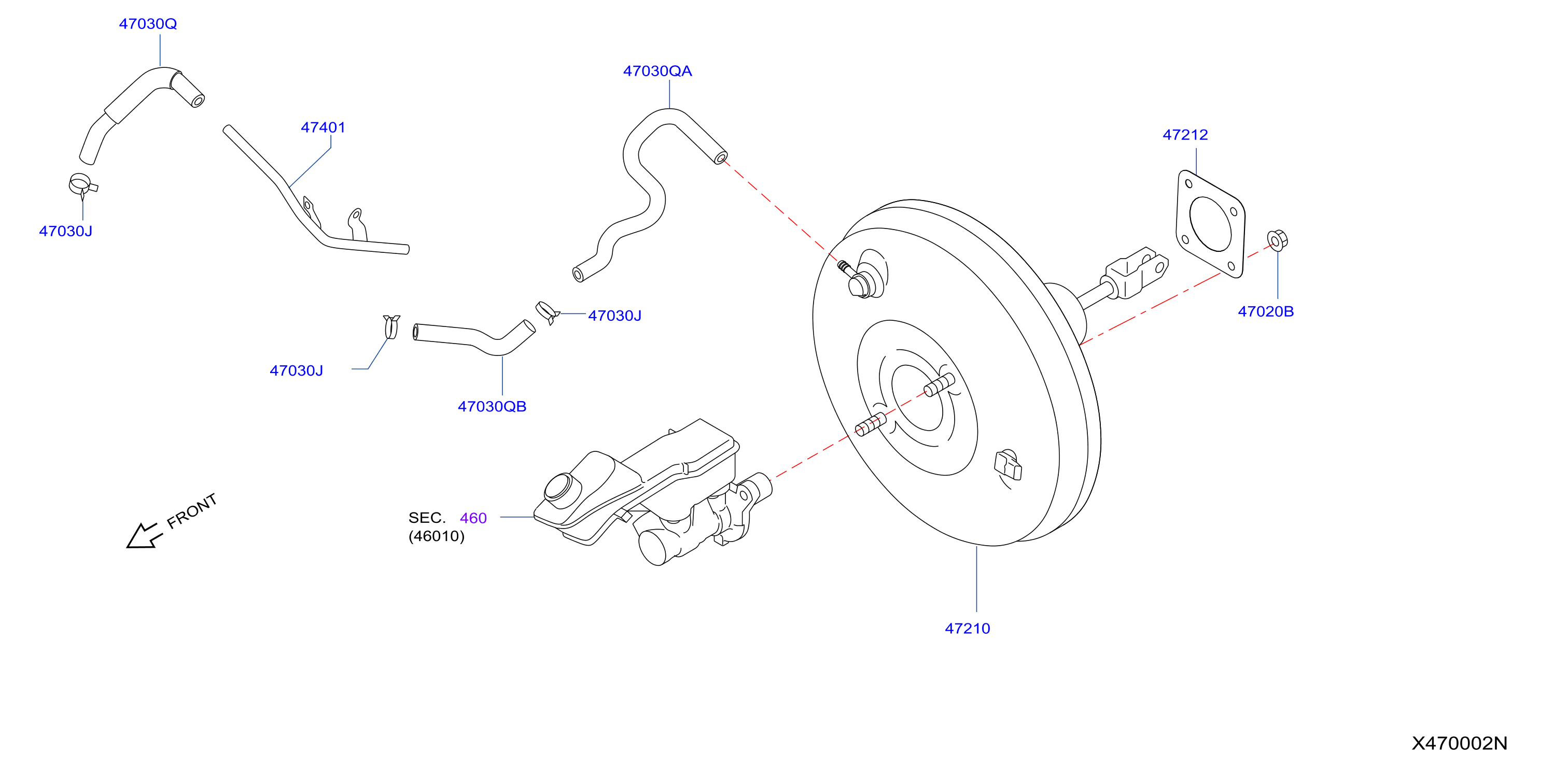 Diagram BRAKE SERVO &             SERVO CONTROL for your INFINITI QX50  