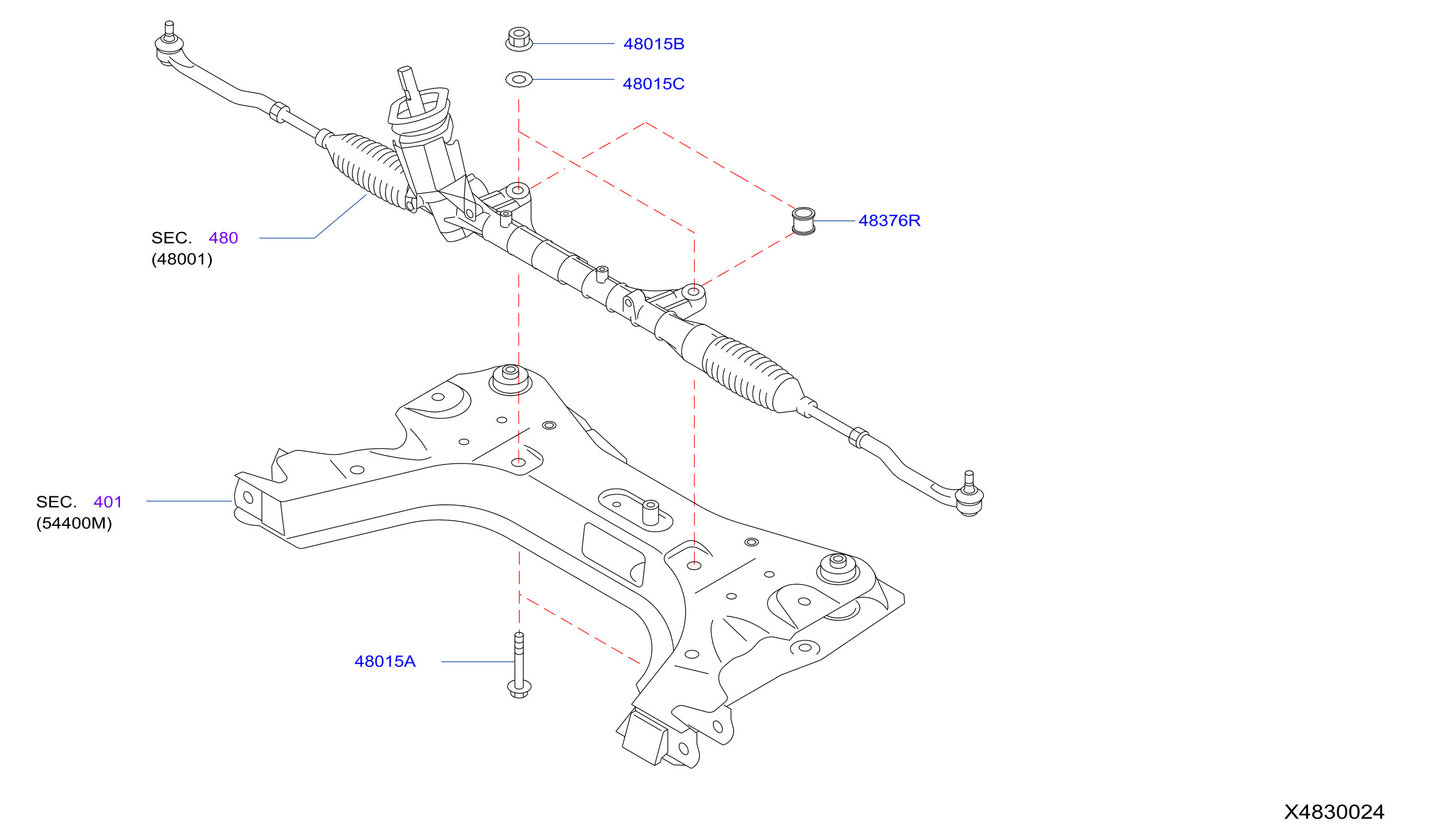 Diagram MONTAJE DEL MECANISMO DE DIRECCION for your 2019 Nissan Versa Sedan S 1.6L CVT 