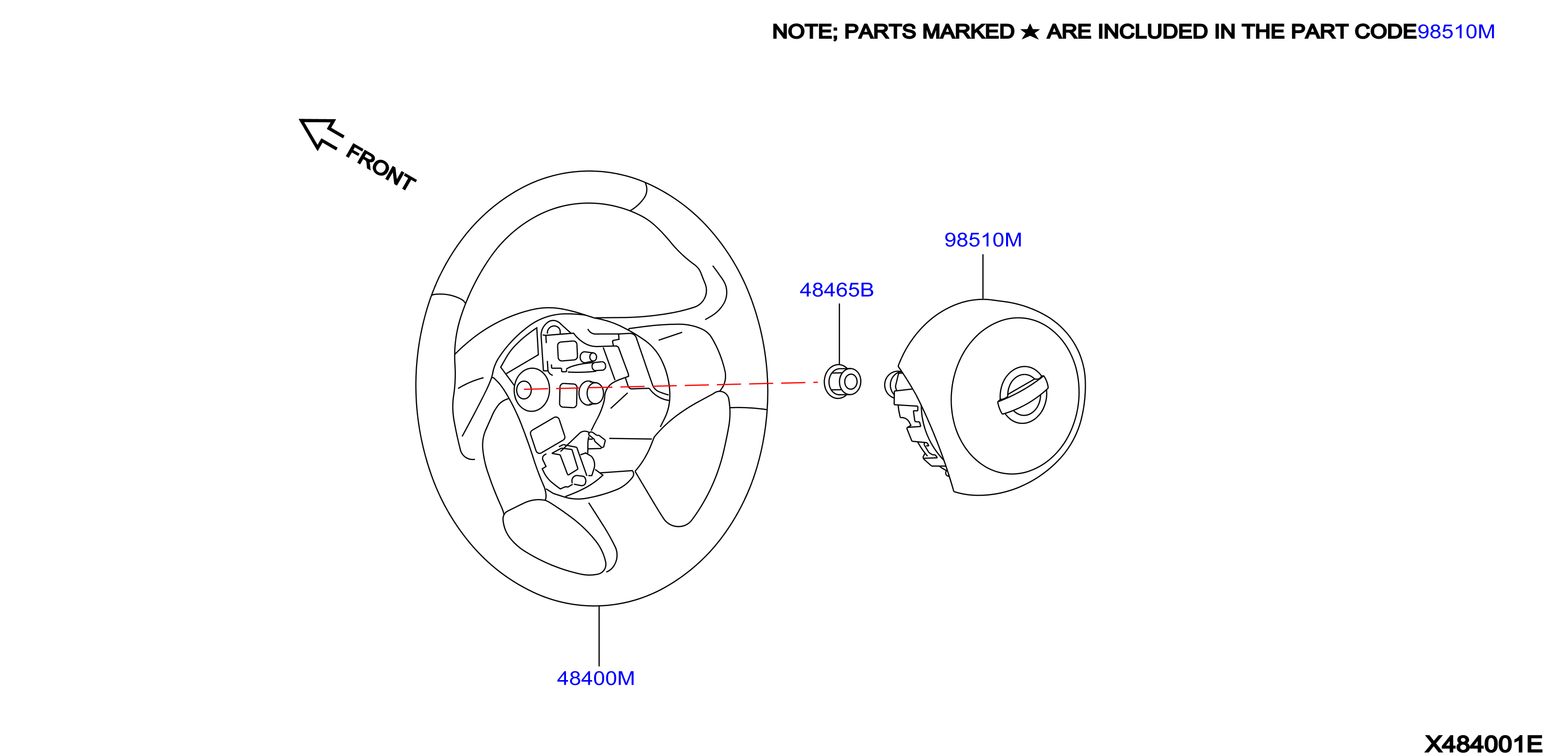 Diagram STEERING WHEEL for your Nissan