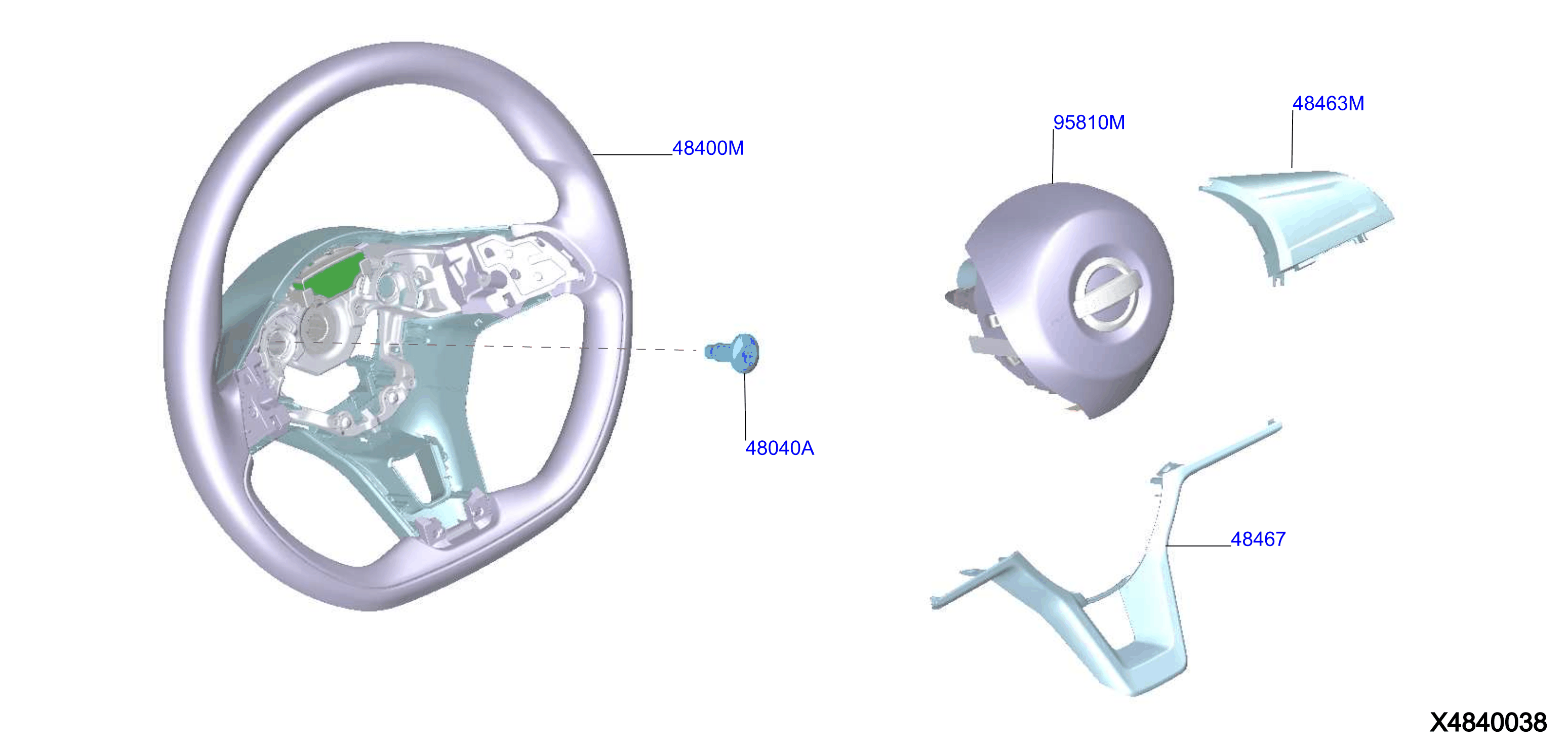 Diagram STEERING WHEEL for your 2002 Nissan Sentra   