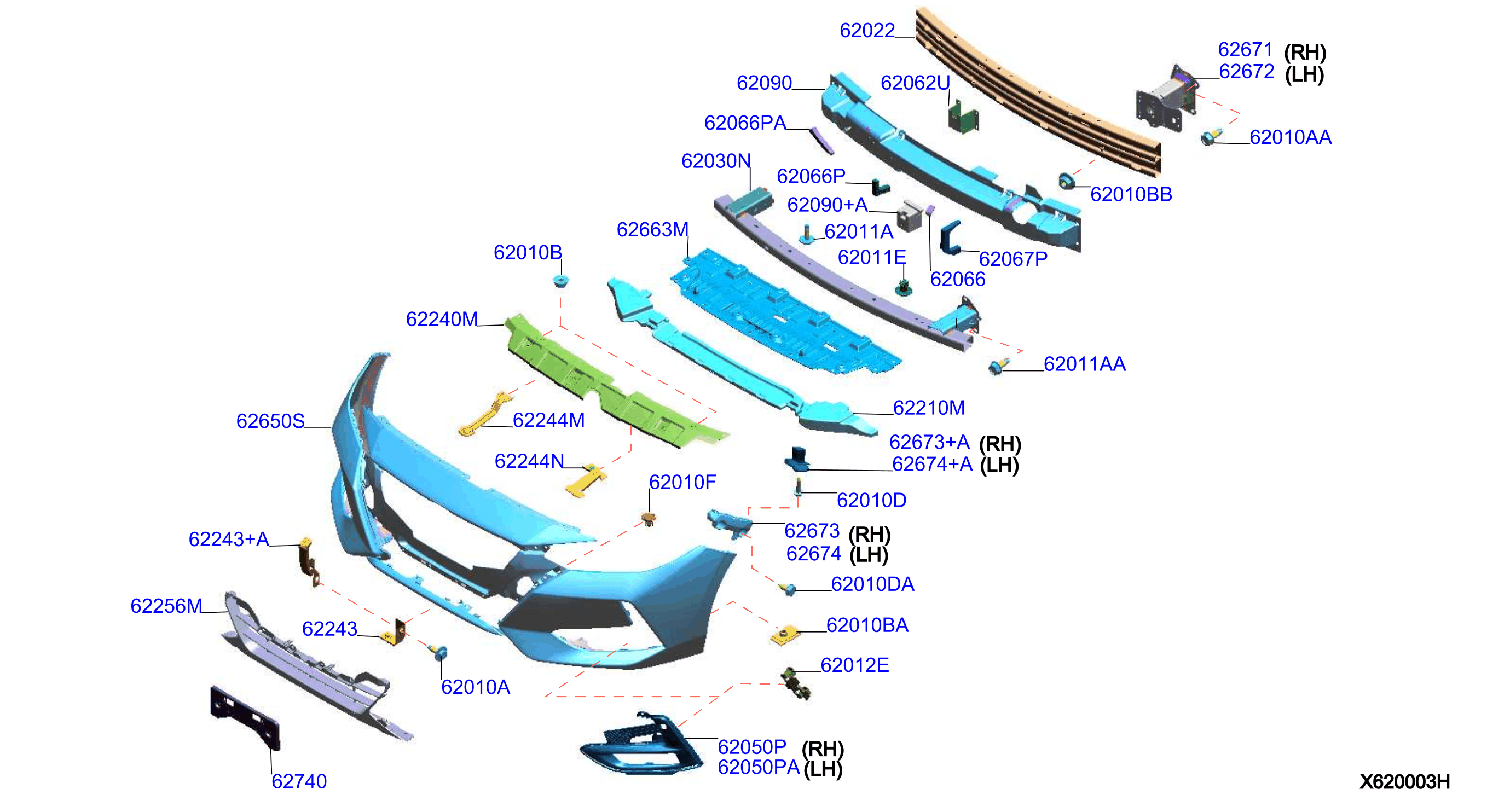 Diagram PARACHOQUES DELANTERO for your 2021 Nissan Sentra SV  