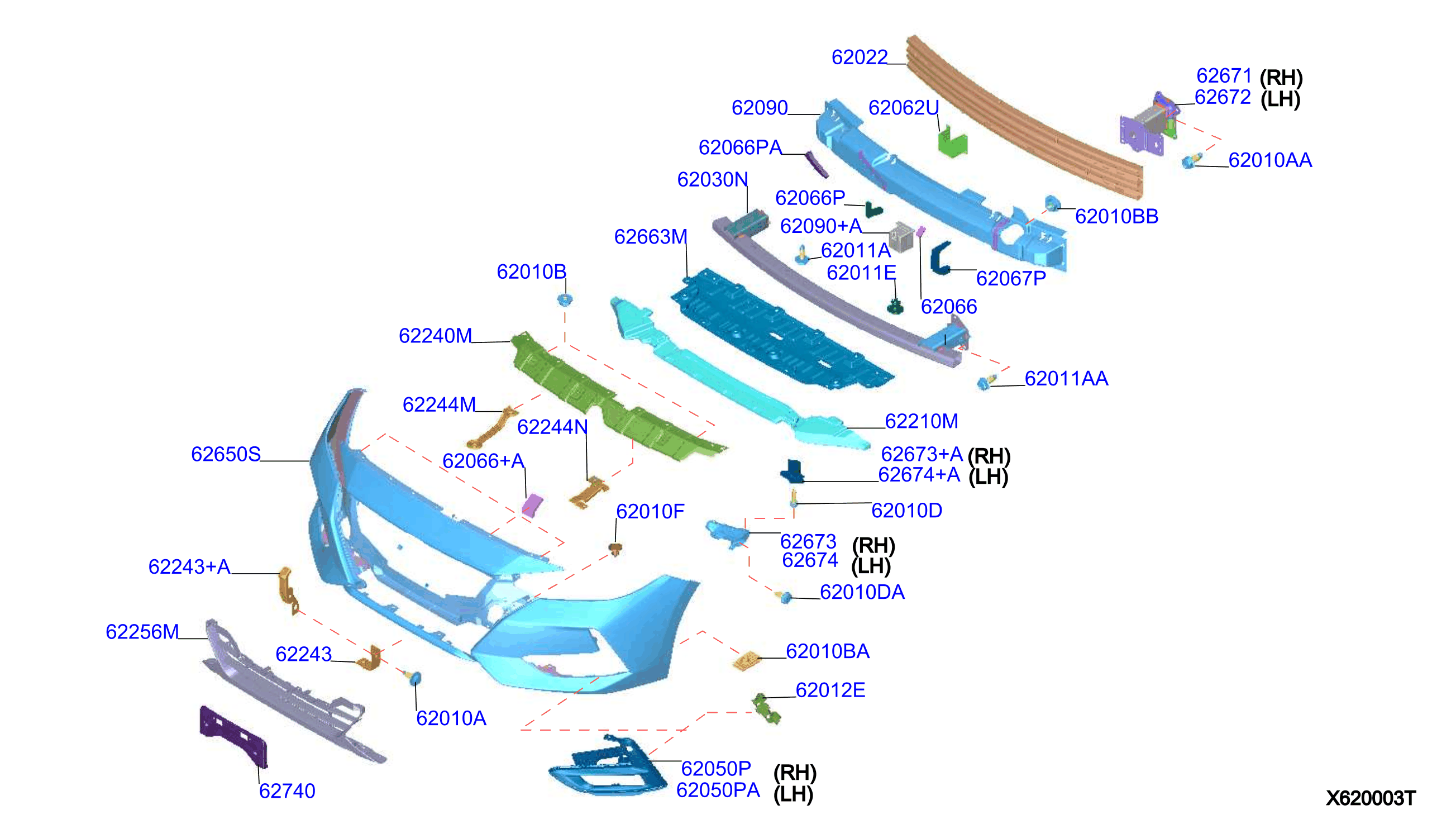 Diagram FRONT BUMPER for your Nissan Altima  