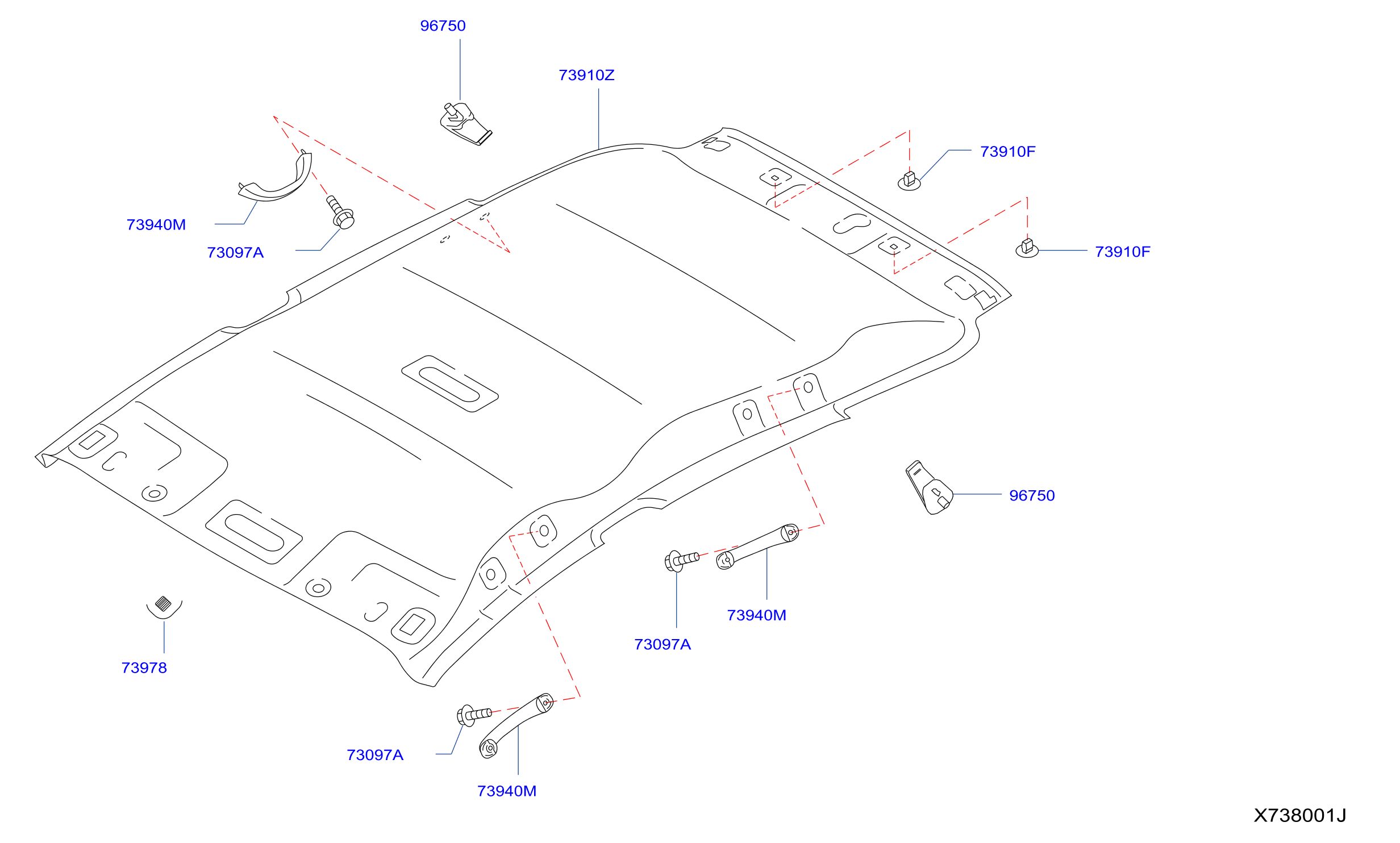 Diagram ROOF TRIMMING for your 2013 Nissan NV1500   