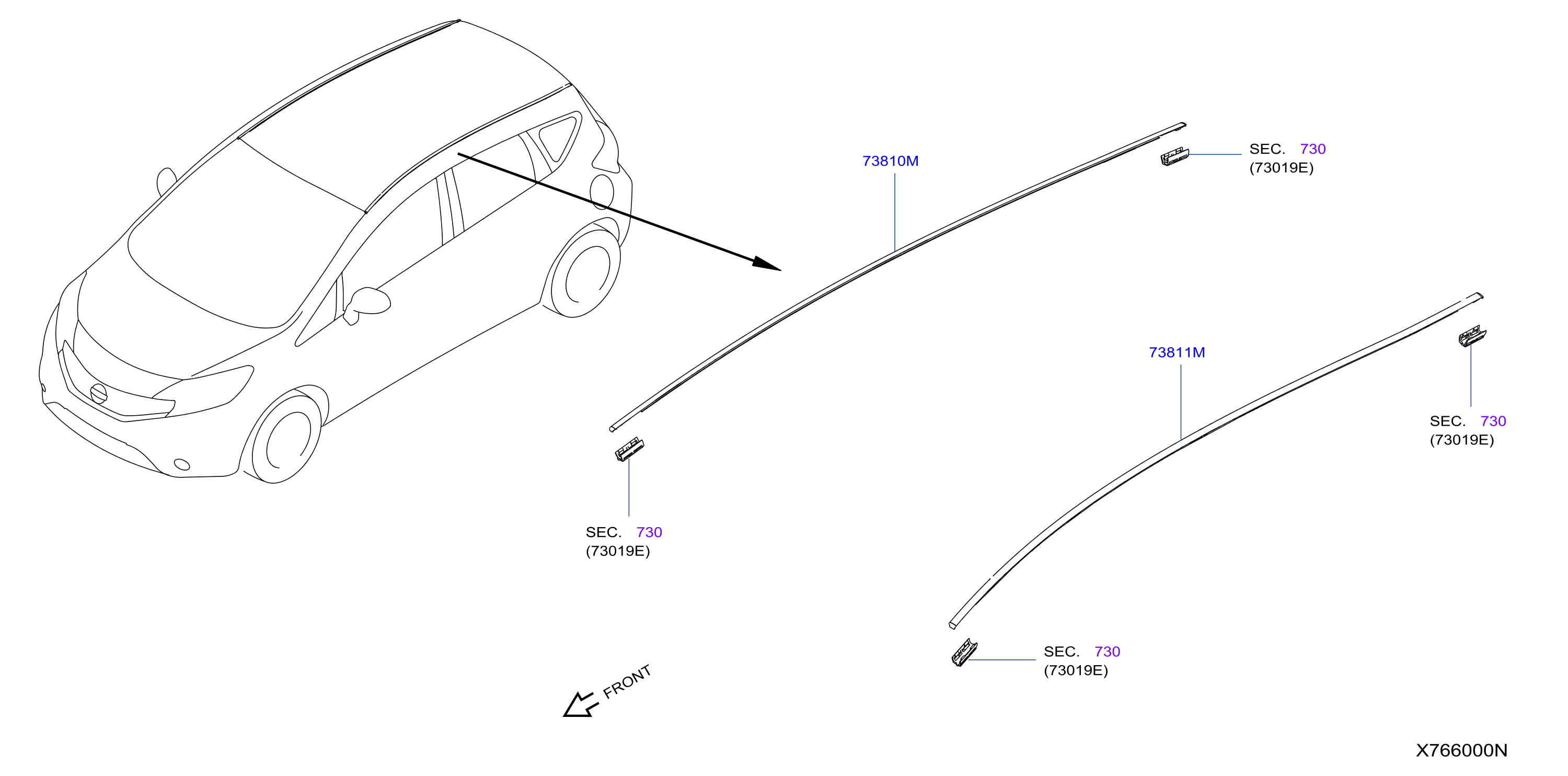 Diagram BODY SIDE MOULDING for your 2018 Nissan NVP   