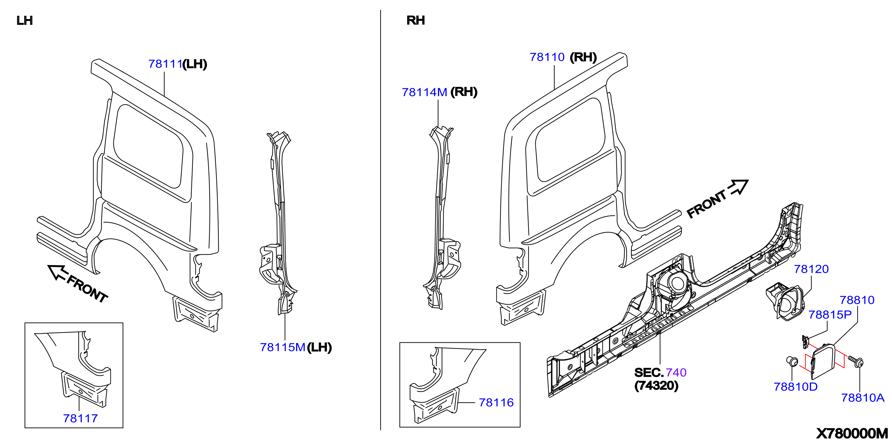 G8117-3LMMC - Quarter Panel Extension (Left, Rear) - Genuine Nissan Part