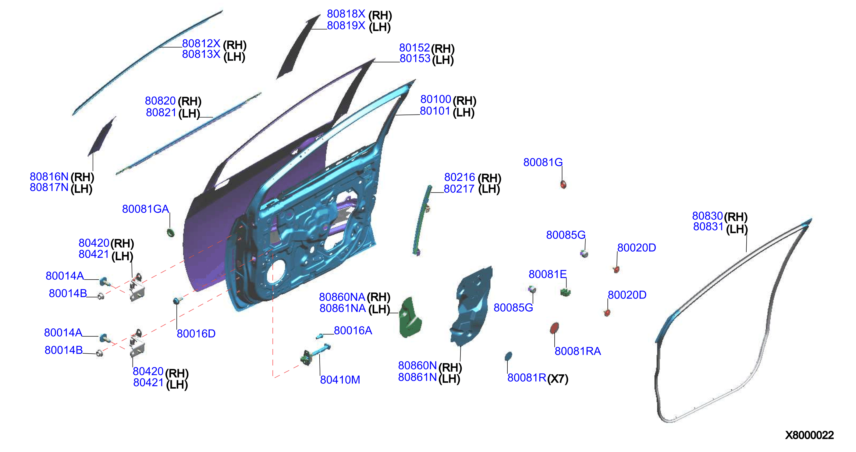 Diagram FRONT DOOR PANEL & FITTING for your 2010 Nissan Titan   