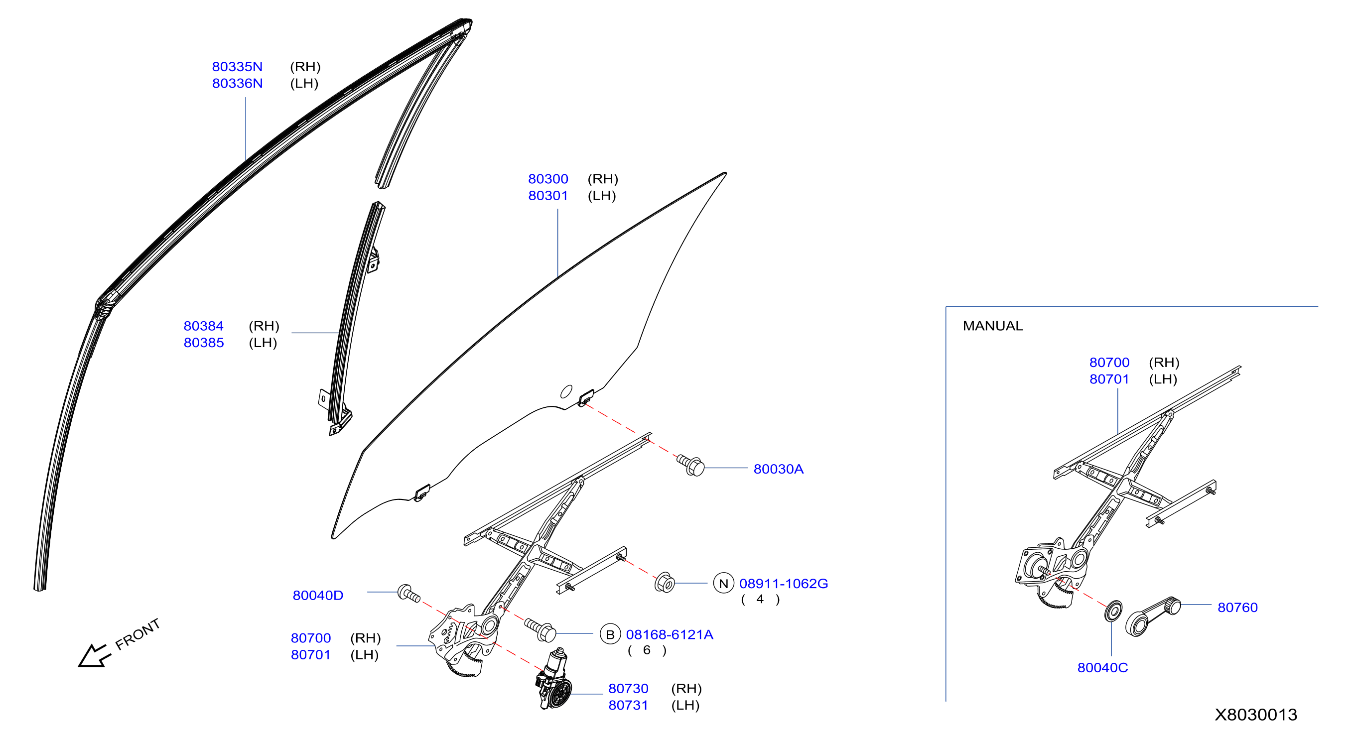Diagram VENTANILLA PUERTA DELANTERA Y REGULADOR for your 2009 Nissan Sentra   