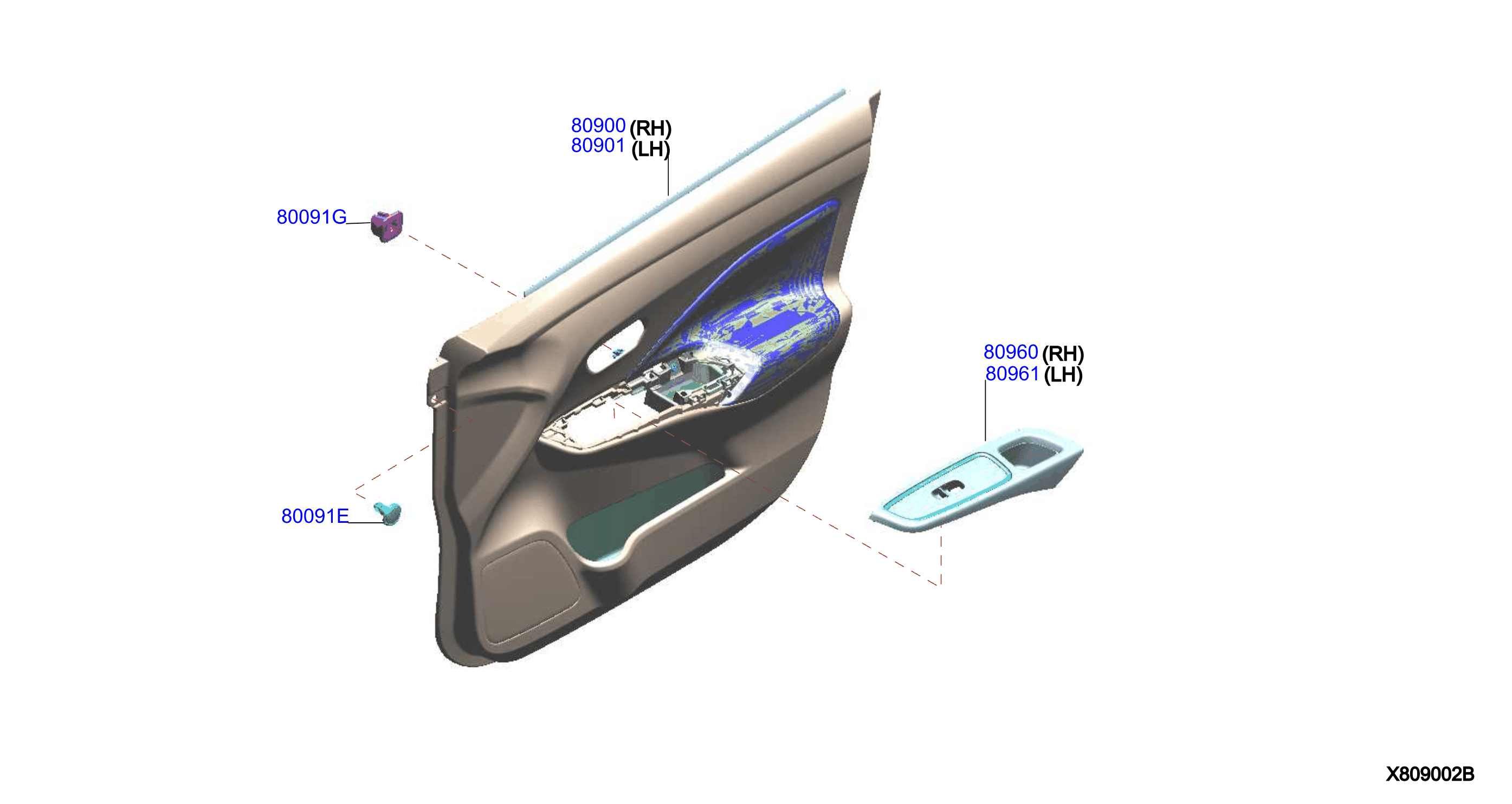 Diagram FRONT DOOR TRIMMING for your 2018 Nissan Pathfinder   