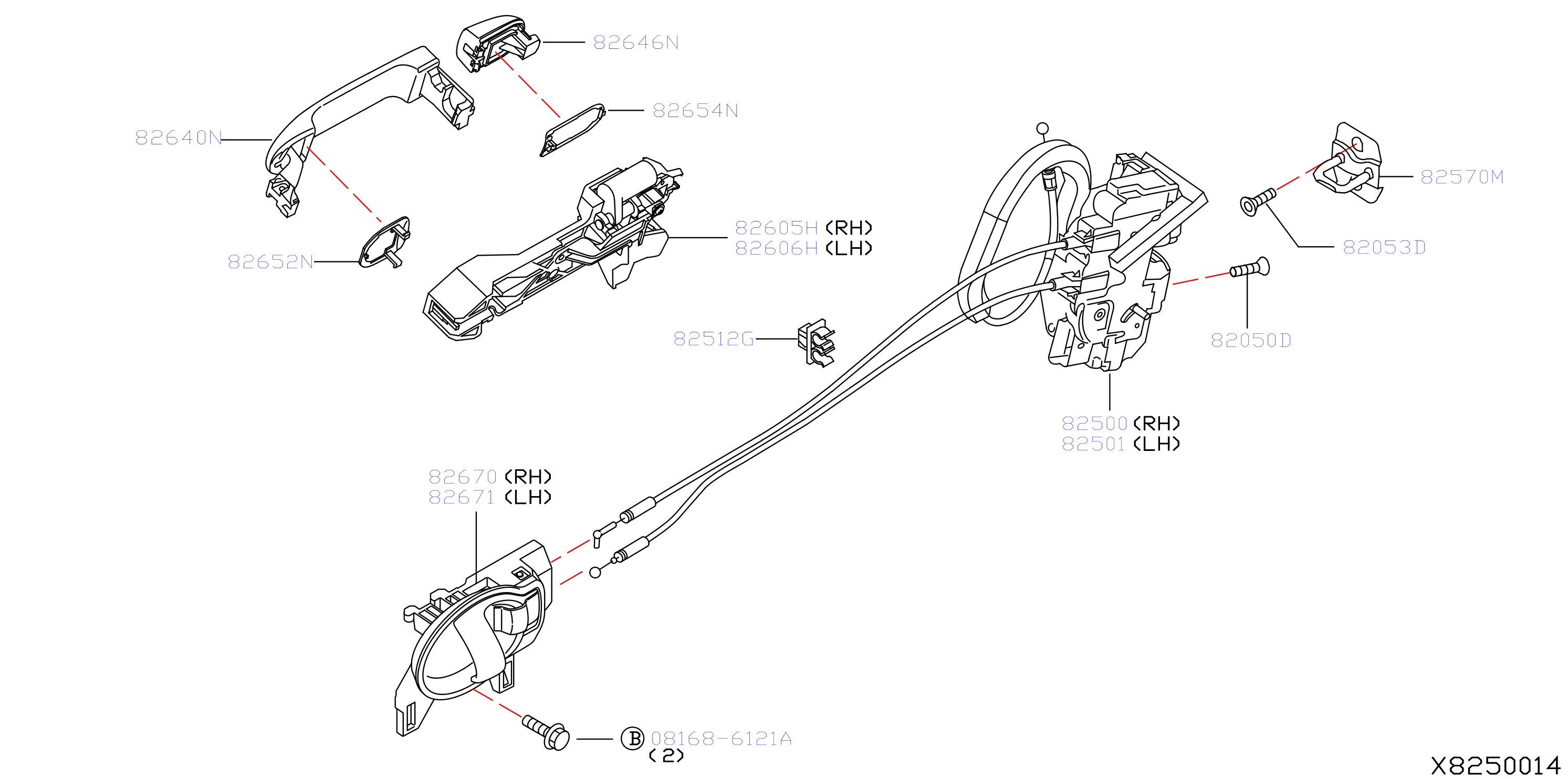 Diagram CERRADURA DE LA PUERTA TRASERA Y MANILLA for your 2015 Nissan NV1500   