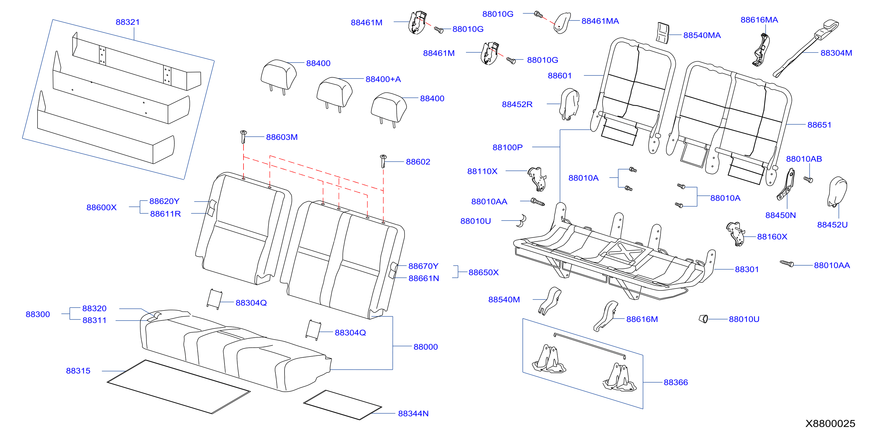 Diagram ASIENTO TRASERO for your 2024 Nissan Frontier   