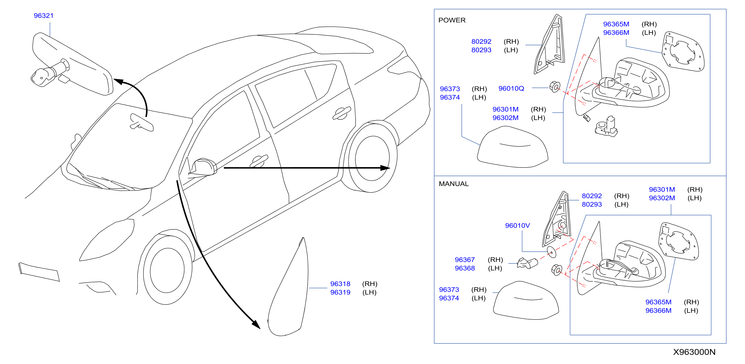 Diagram REAR VIEW MIRROR for your Nissan Versa  