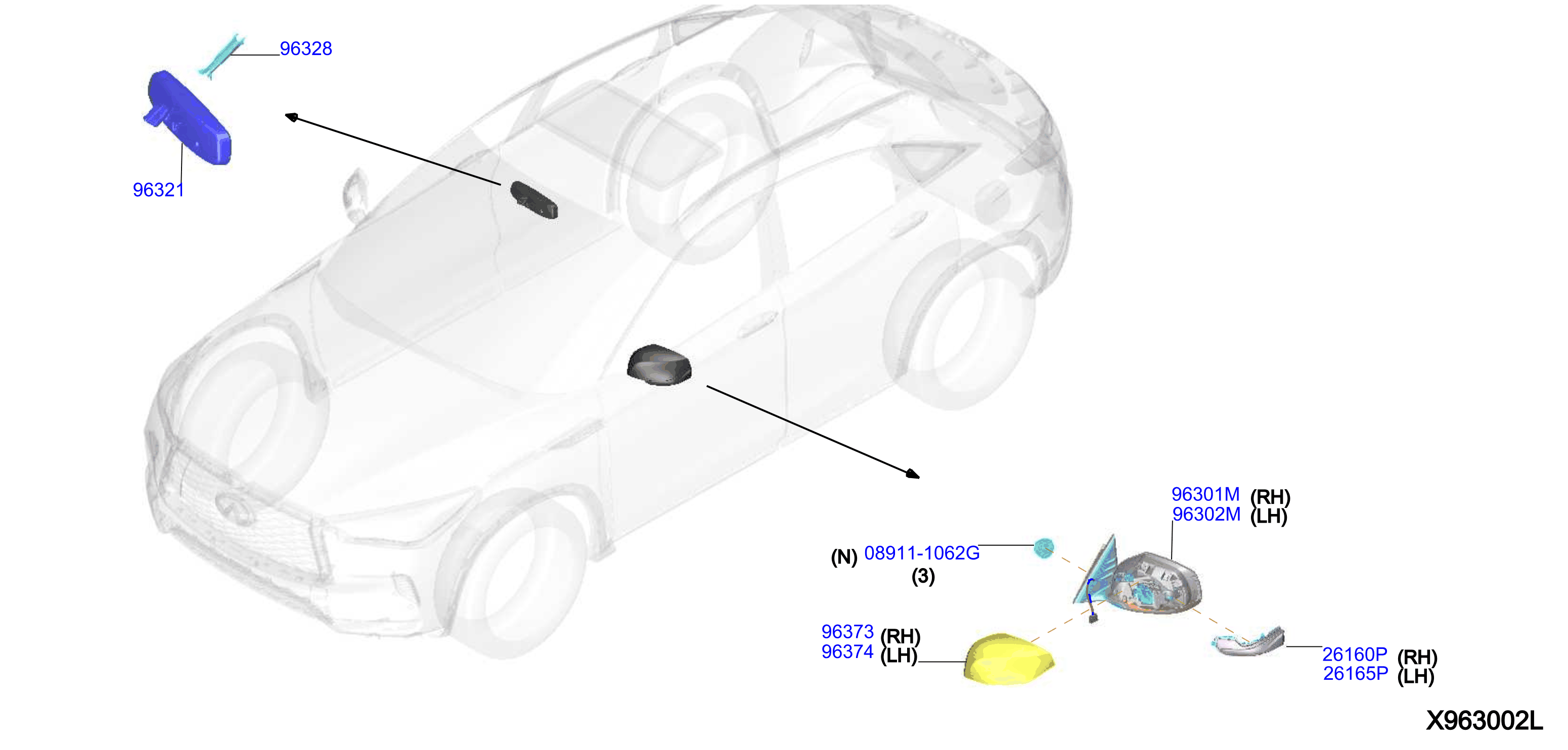 Diagram REAR VIEW MIRROR for your 2013 INFINITI QX50   