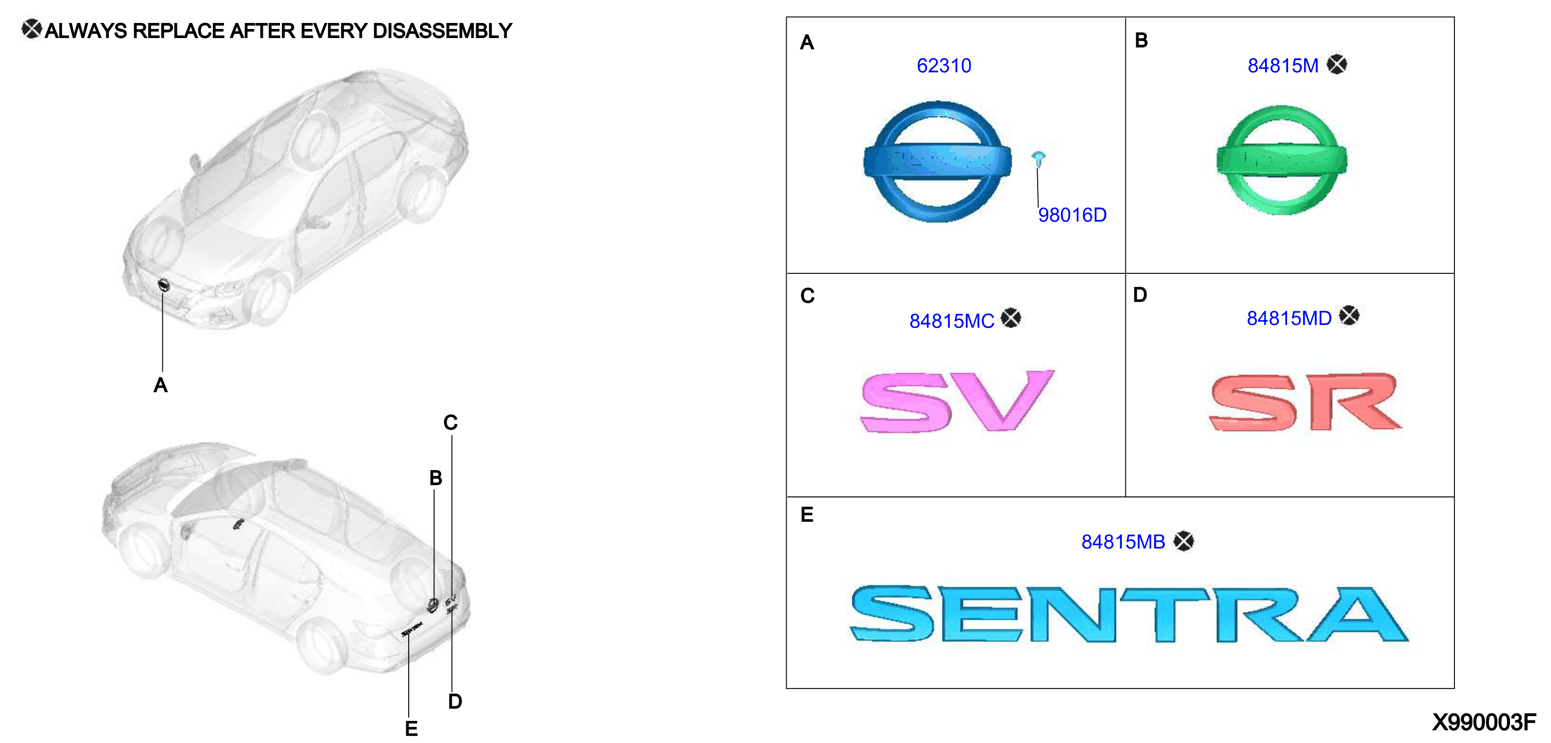 Diagram EMBLEM & NAME LABEL for your Nissan Stanza  