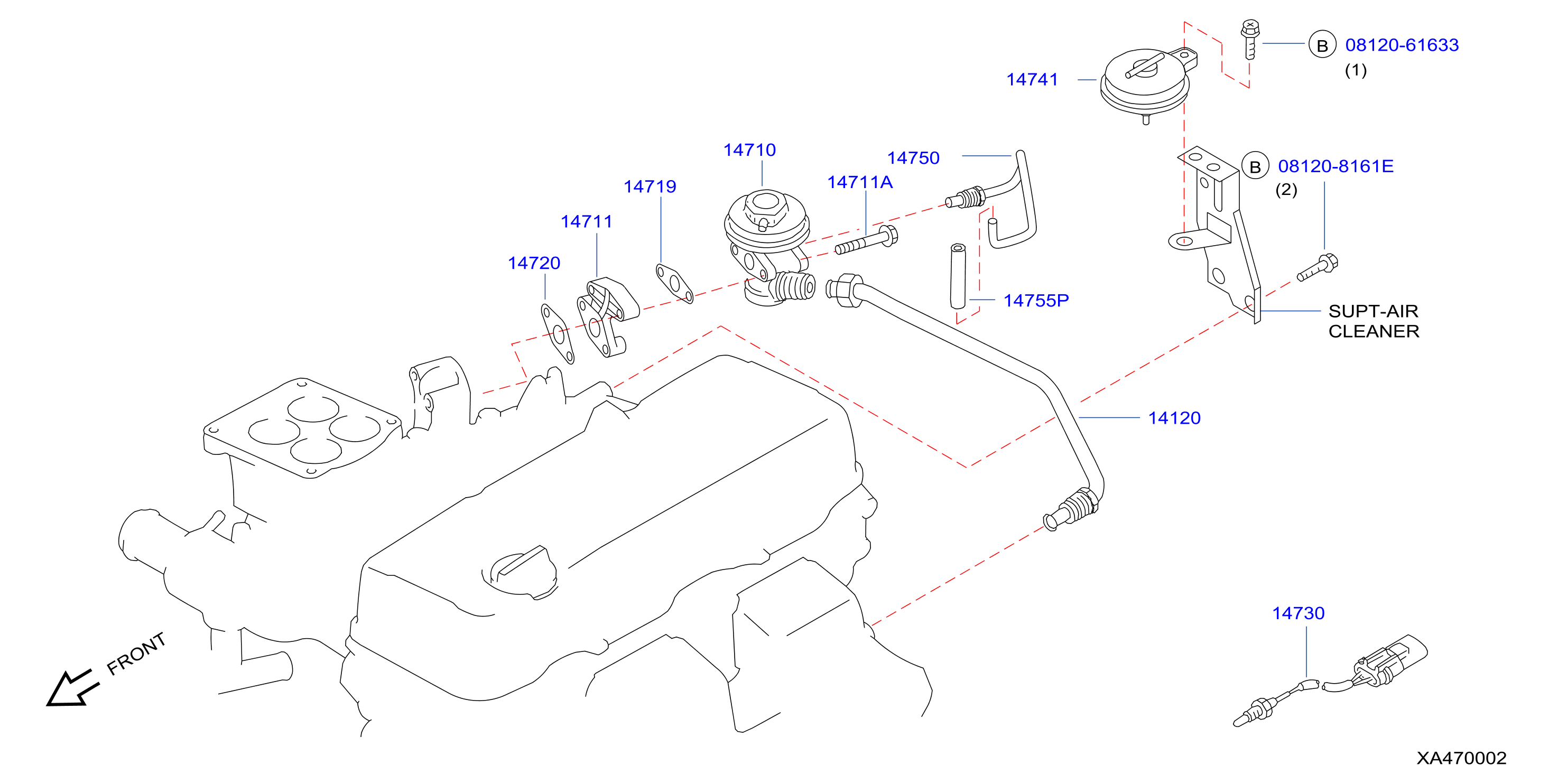 Diagram EGR PARTS for your 2014 Nissan Frontier   