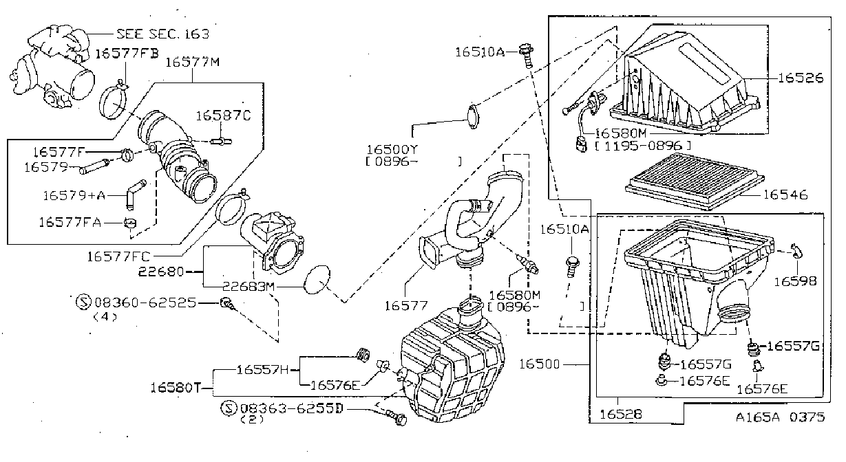 Diagram AIR CLEANER for your 2004 Nissan Titan   