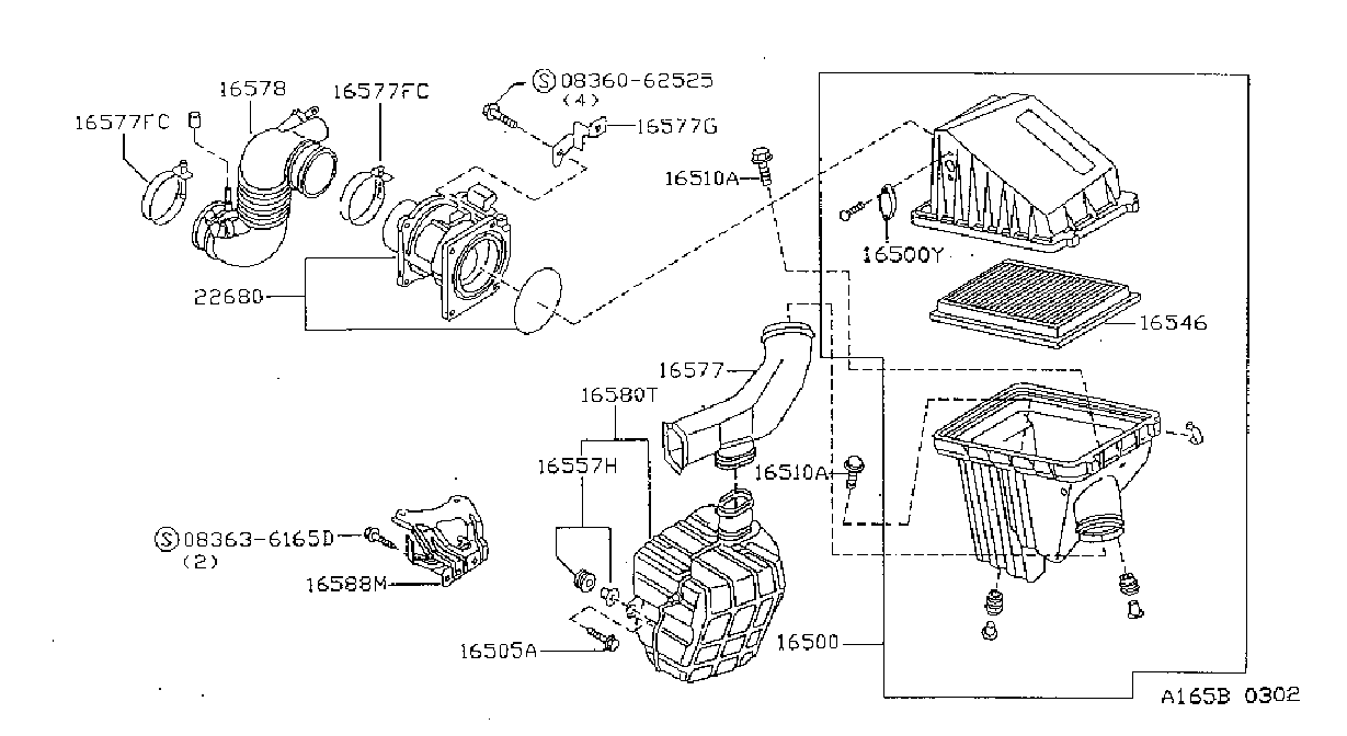 Diagram AIR CLEANER for your 2004 Nissan Titan   