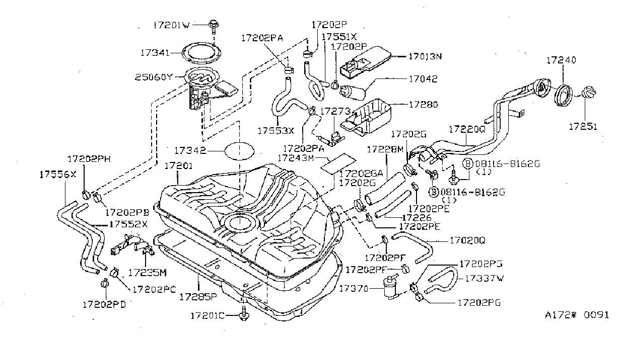 Diagram FUEL TANK for your 2004 Nissan Armada LE 5.6L V8 AT 4WD 