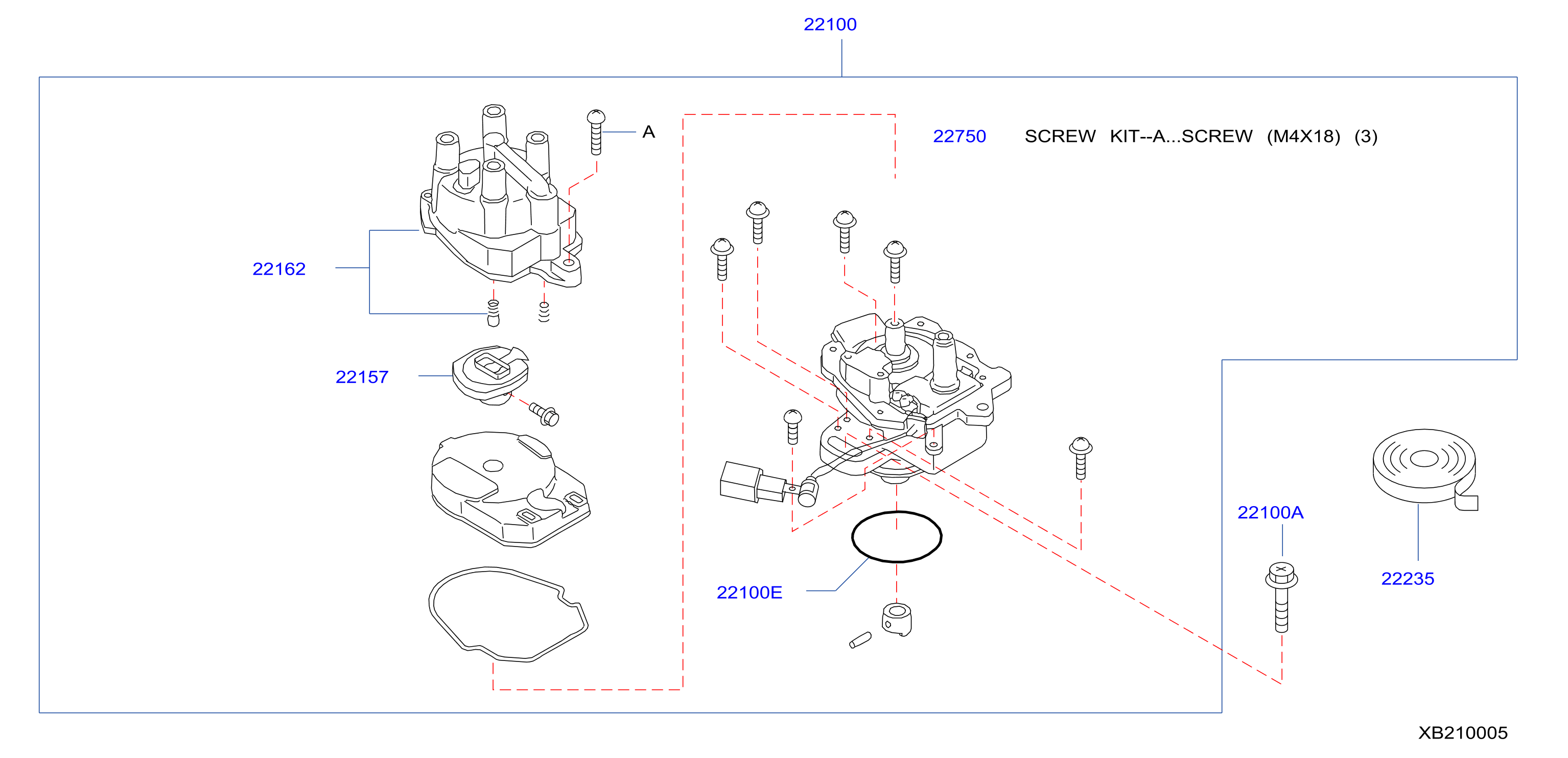 Diagram DISTRIBUTOR & IGNITION TIMING SENSOR for your 2000 Nissan Frontier Crew Cab SE  
