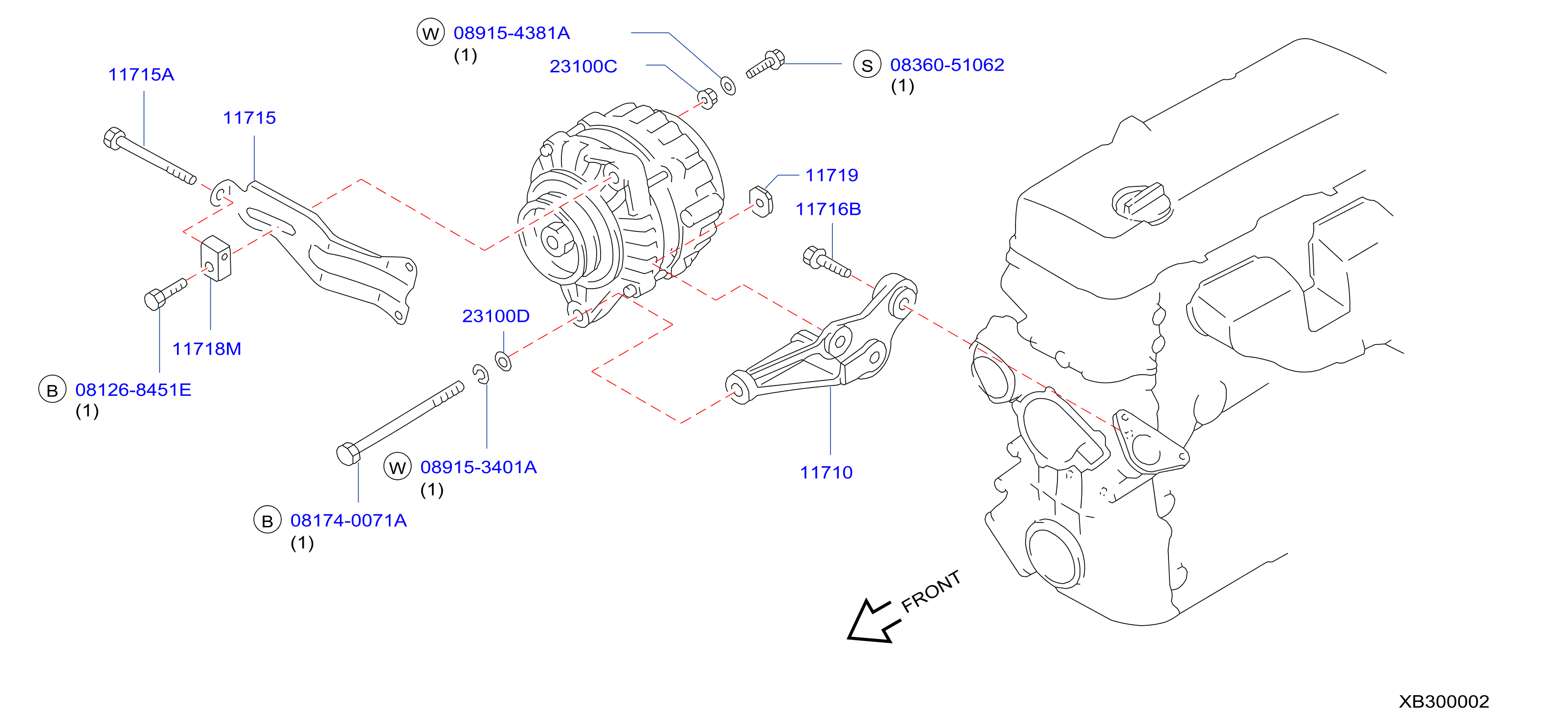 Diagram ALTERNATOR FITTING for your 2004 Nissan Sentra   