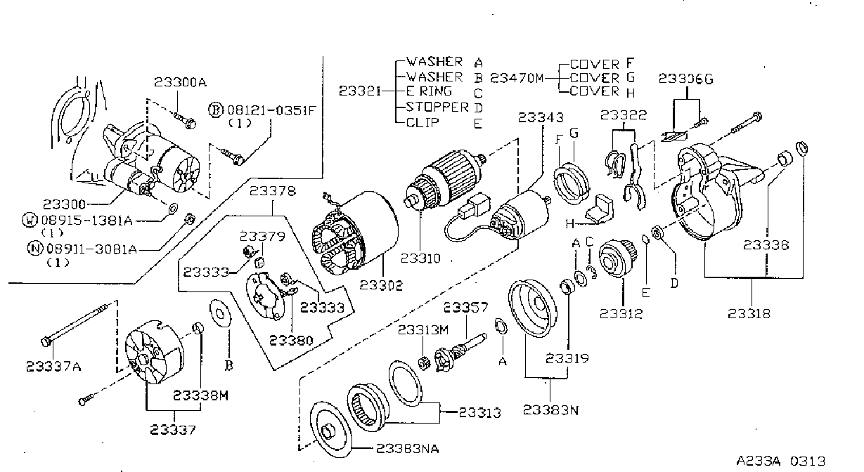 Diagram STARTER MOTOR for your 1996 Nissan Sentra GLE  