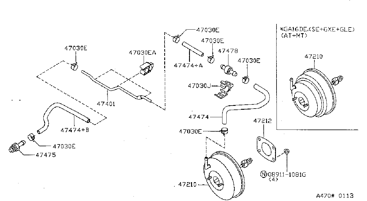 Diagram BRAKE SERVO &             SERVO CONTROL for your Nissan Sentra  