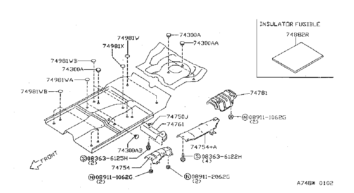 Diagram FLOOR FITTING for your 1995 Nissan