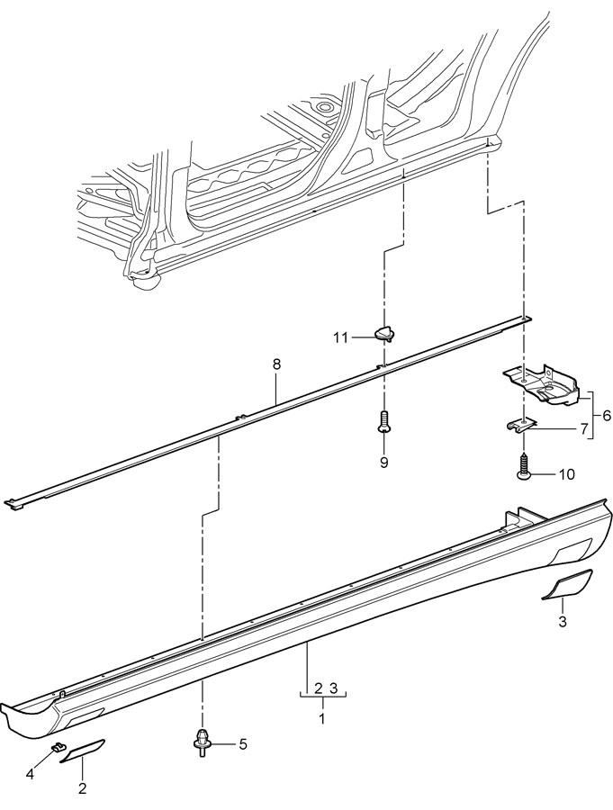 Full size assembly image of linings accessories door sill (1/1)