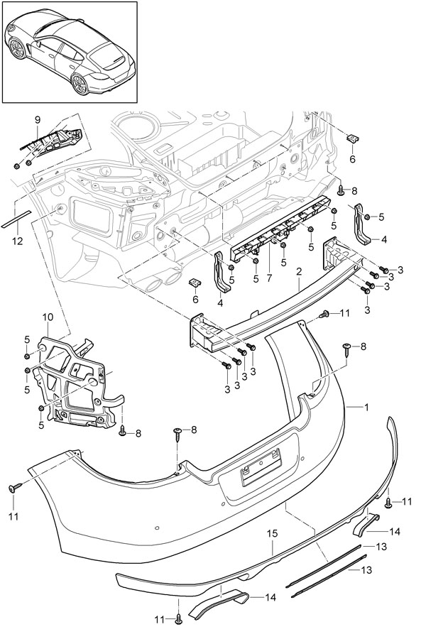 Full size assembly image of bumper rear (1/1)