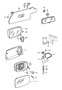 Diagram rear-view mirror sun visor door mirror for your 1985 Porsche 911