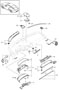 Diagram dashboard trim upper part with accessories for your Porsche