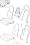 Diagram foam part cover sports seat for your Porsche